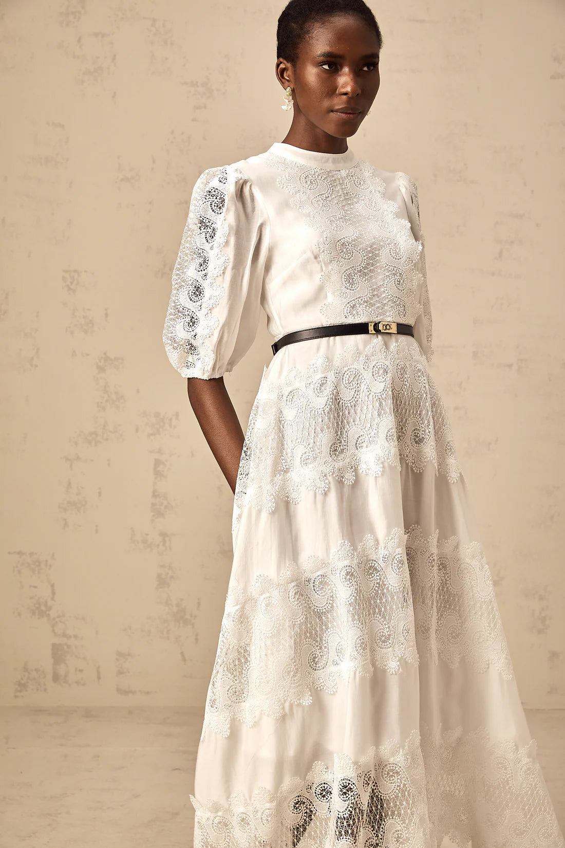 Tamara White Belted Dress