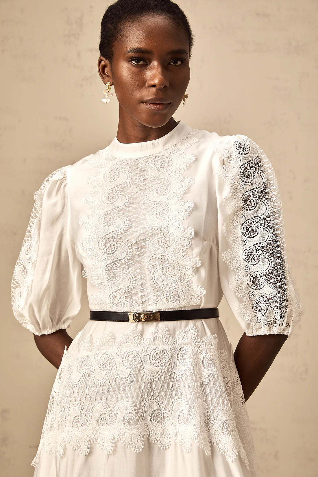 Tamara White Belted Dress