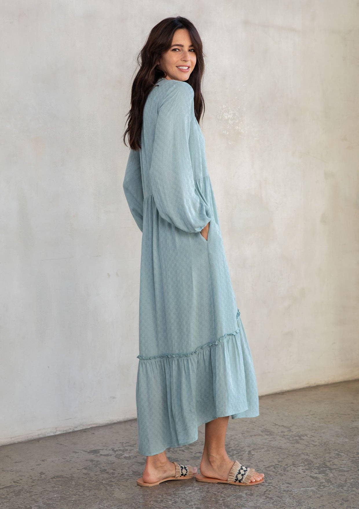 Jacqui Maxi Dress - Dusty Teal