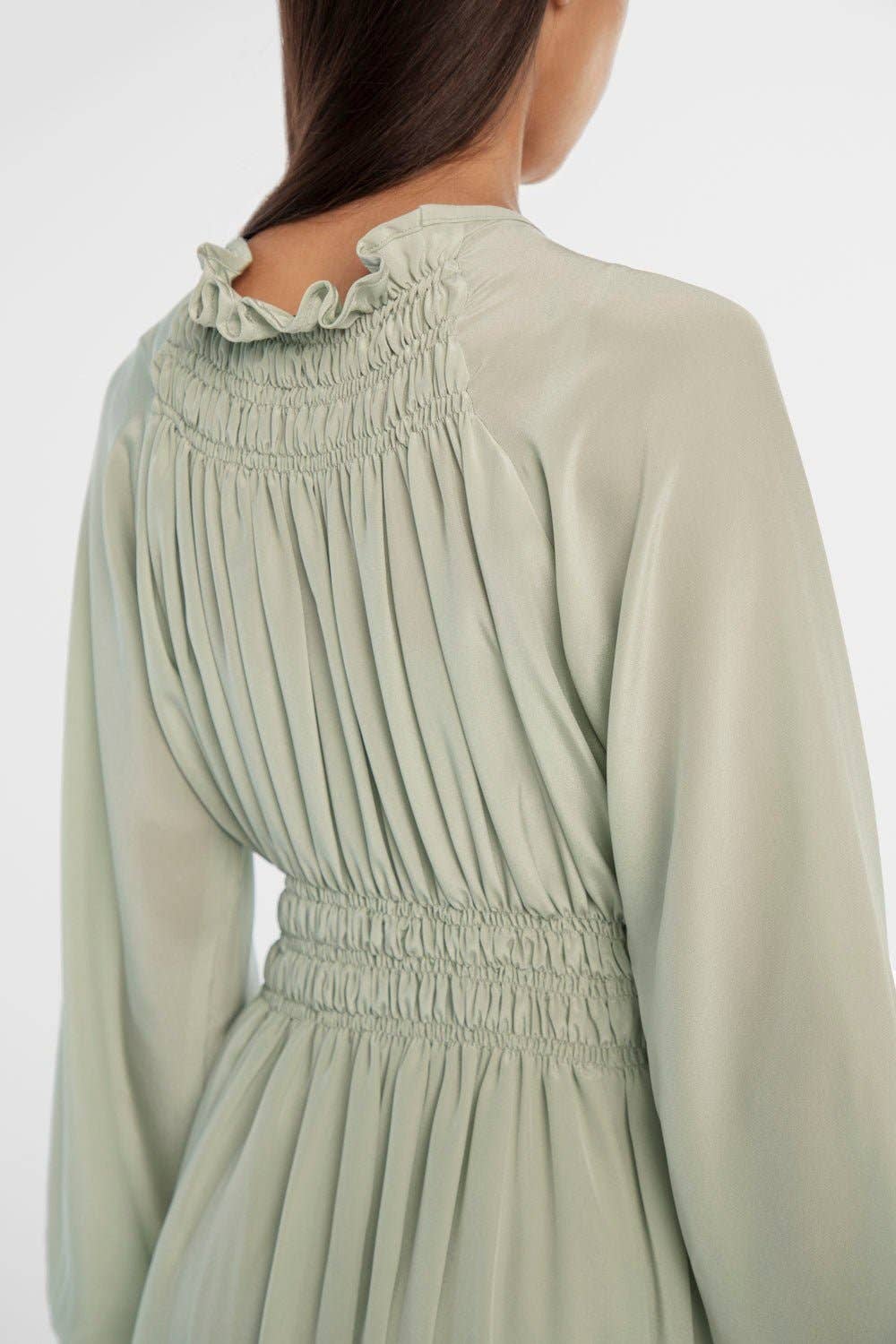 Mia Silk Dress - Sage