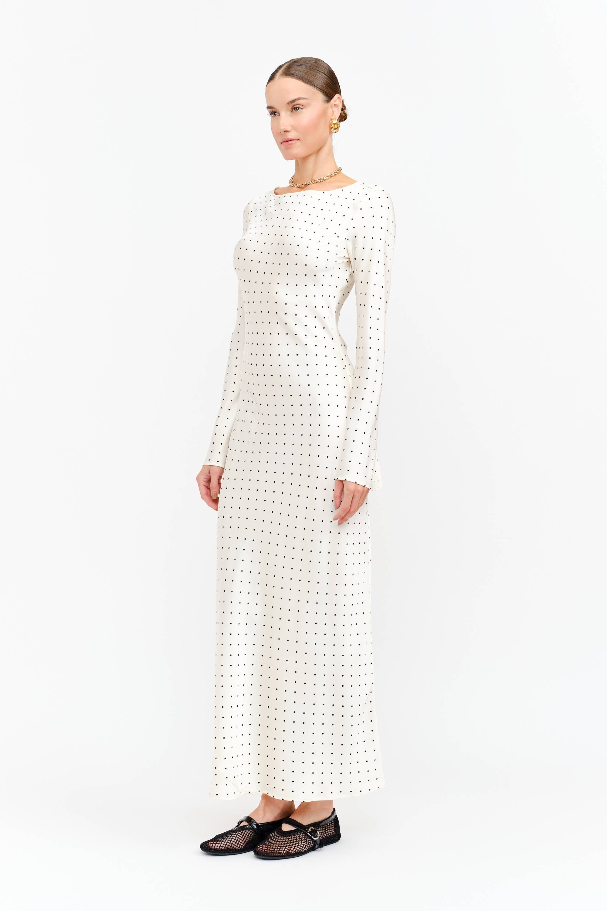 Georgie Cream Dot Dress