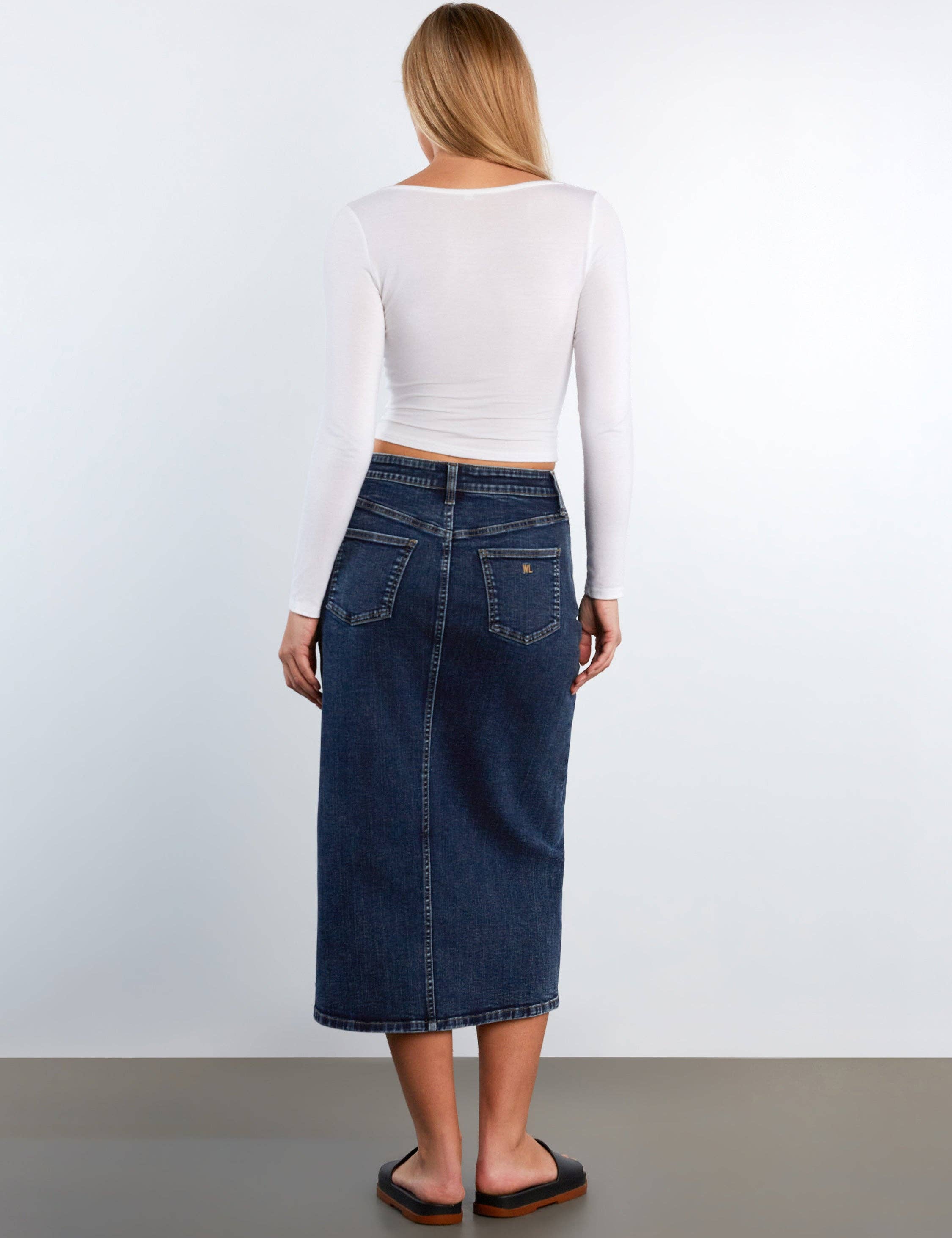 Lucy Denim Midi Skirt - Darkwash