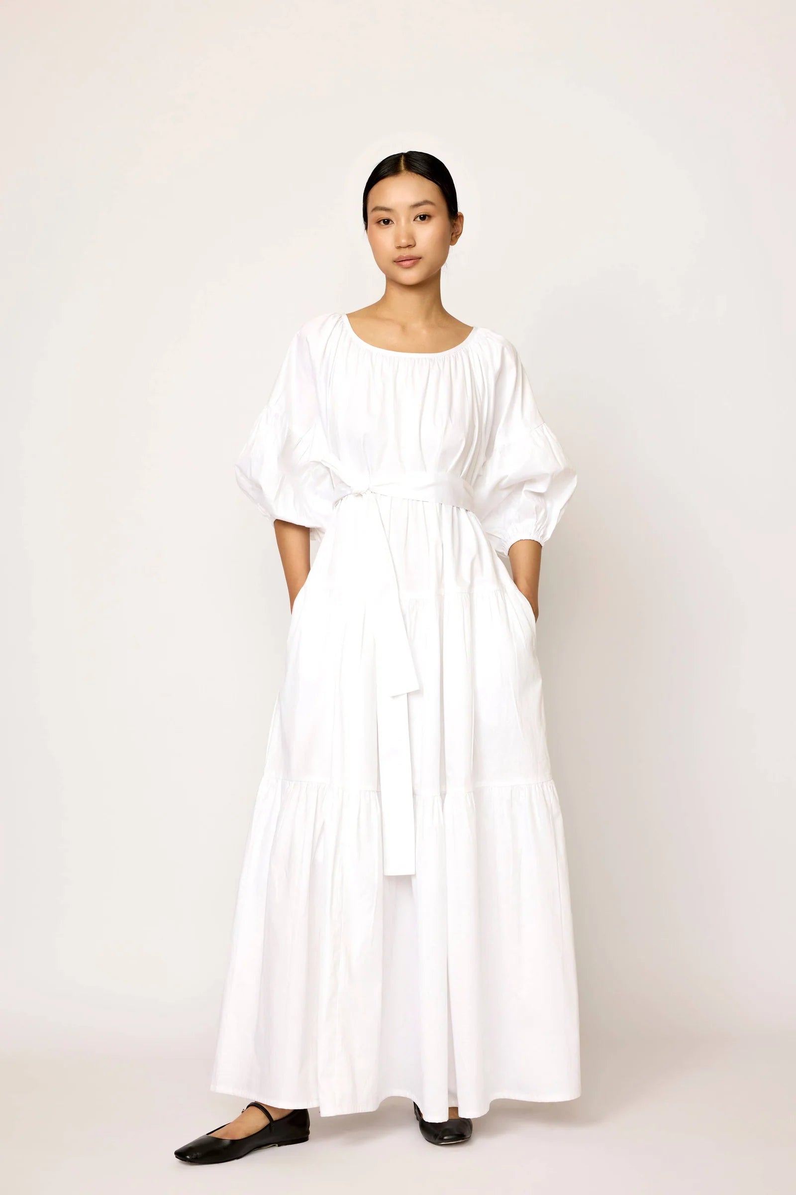 Voluminous Tiered Maxi Dress - Multi