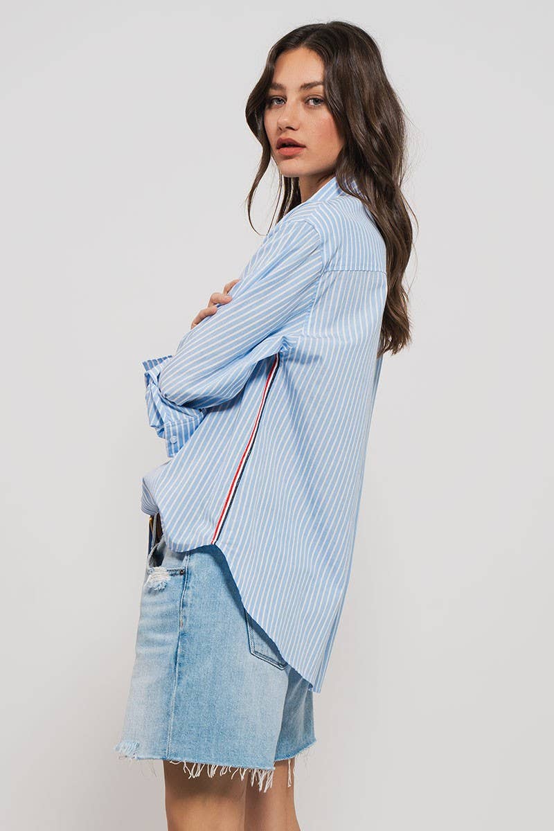 Striped Twill Button down