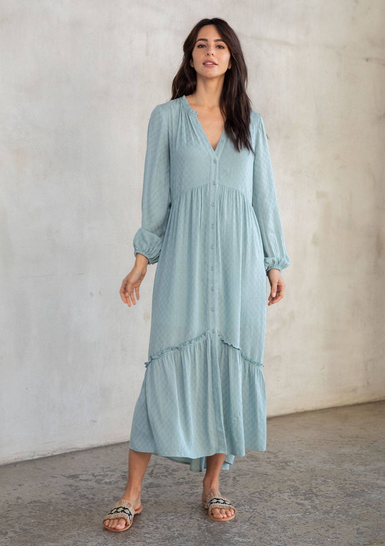 Jacqui Maxi Dress - Dusty Teal