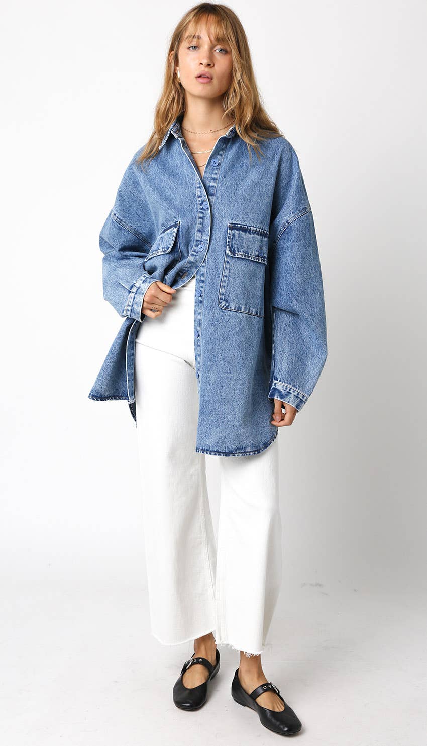 Finley Oversized Denim Shirt - Multi