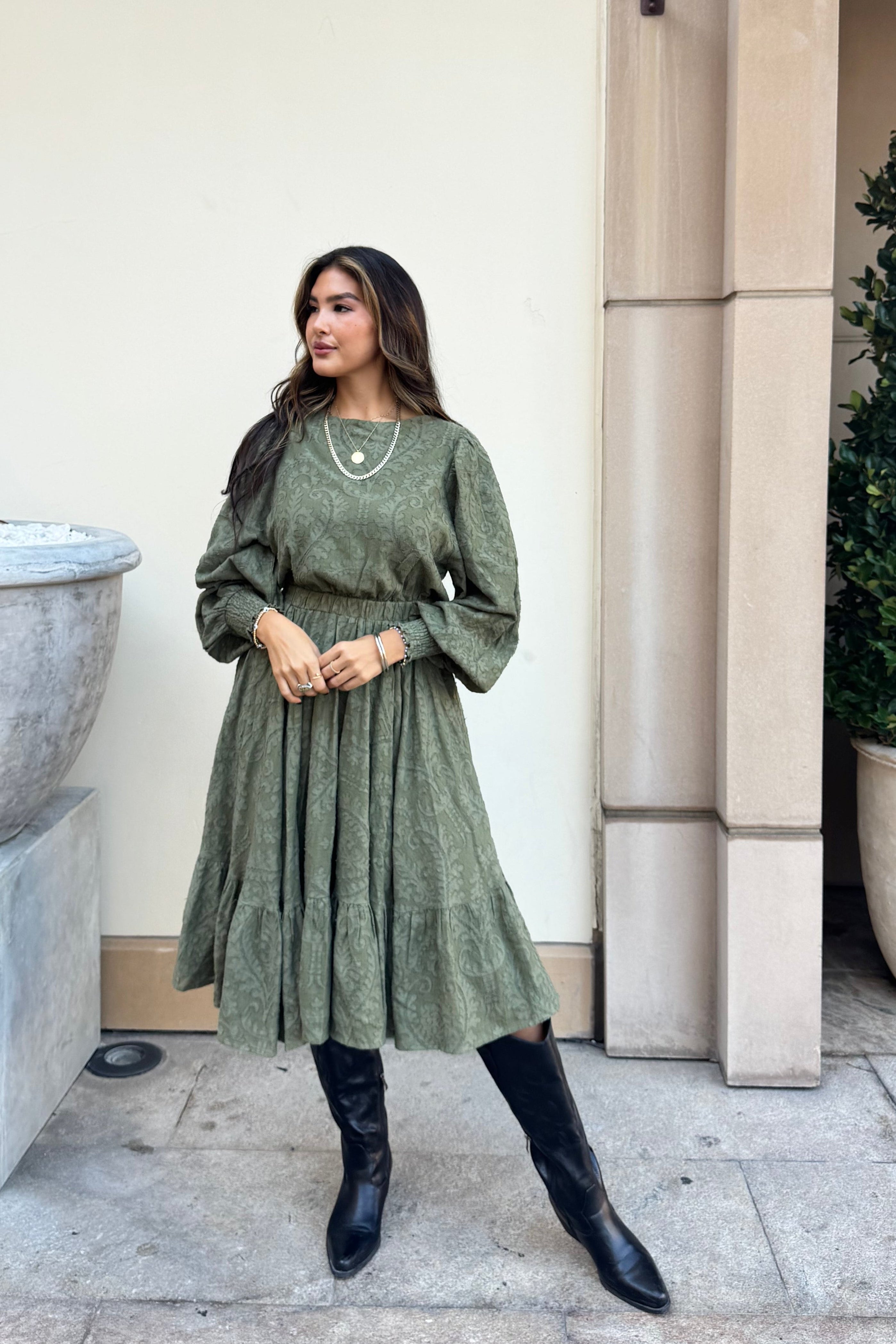 Nadia Dress - Moss