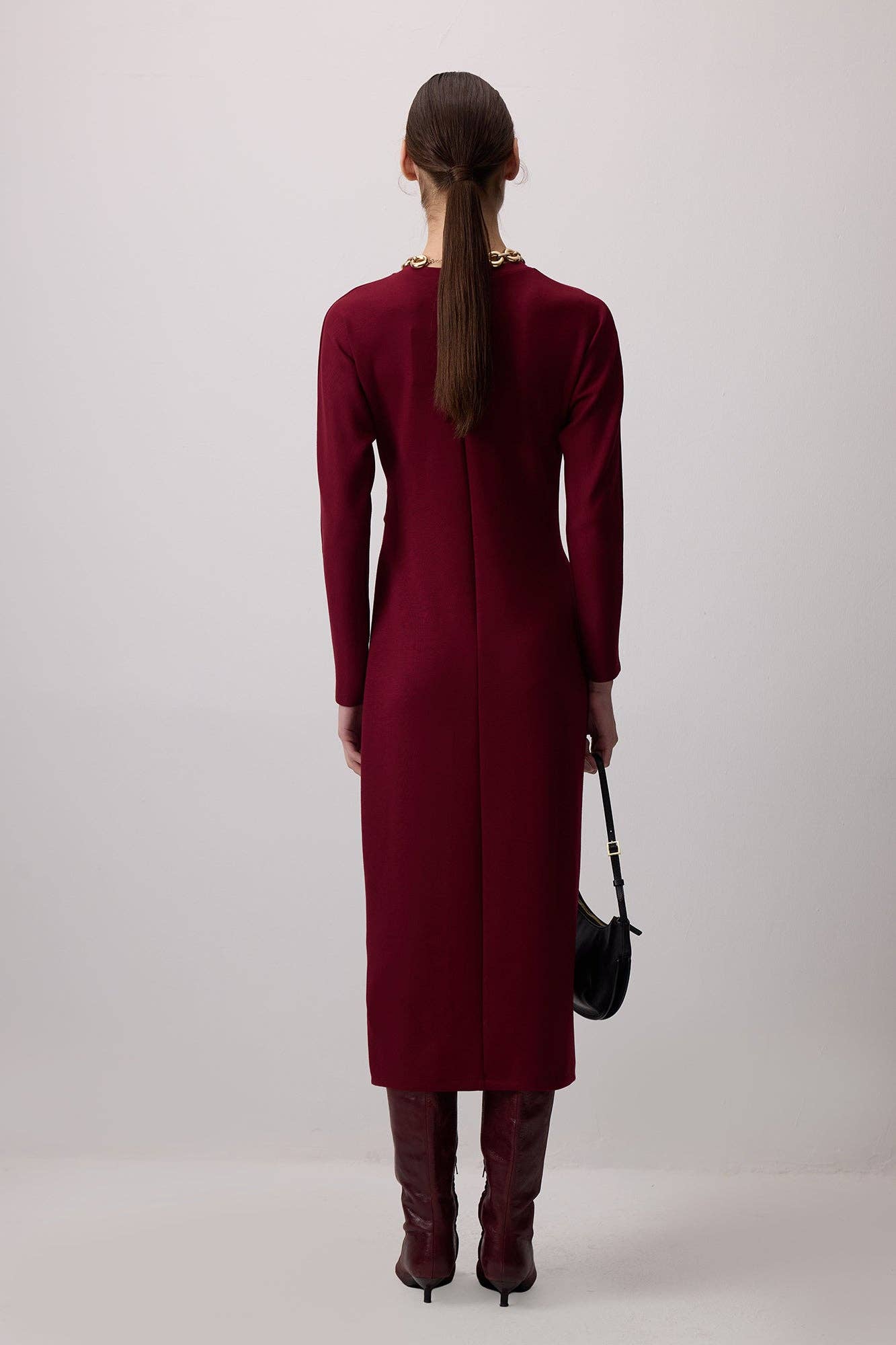 Gracie Tie Dress - Bordeaux