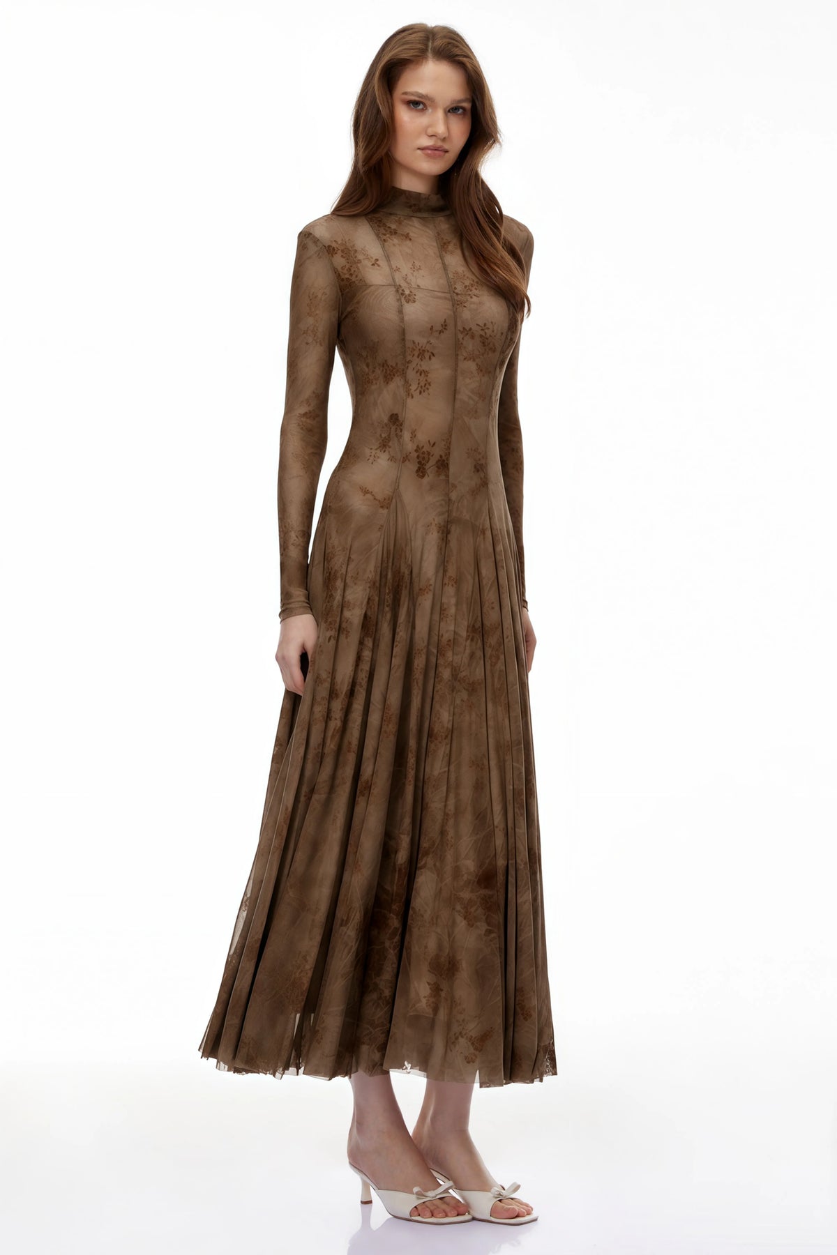 Adrianna brown tulle dress