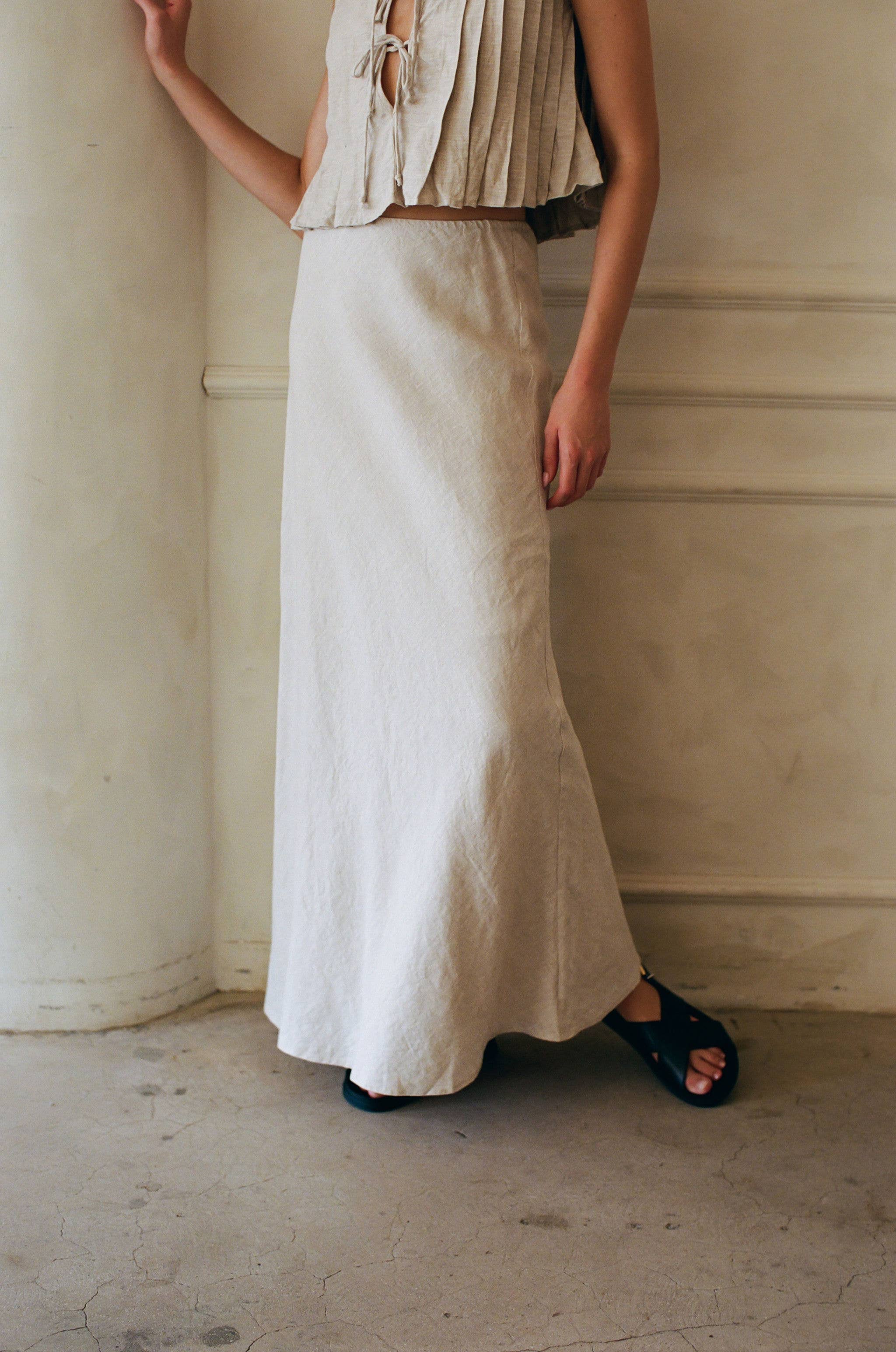 Ellie Woven Linen Skirt