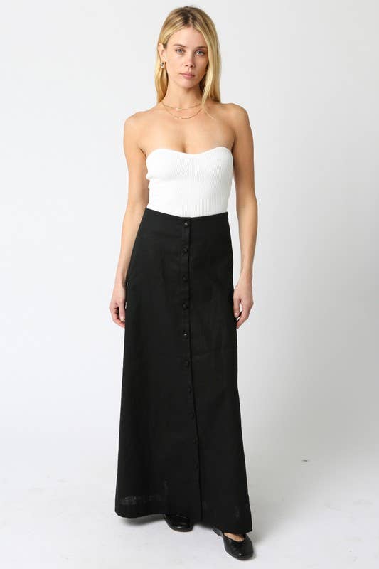Finjie Button Skirt