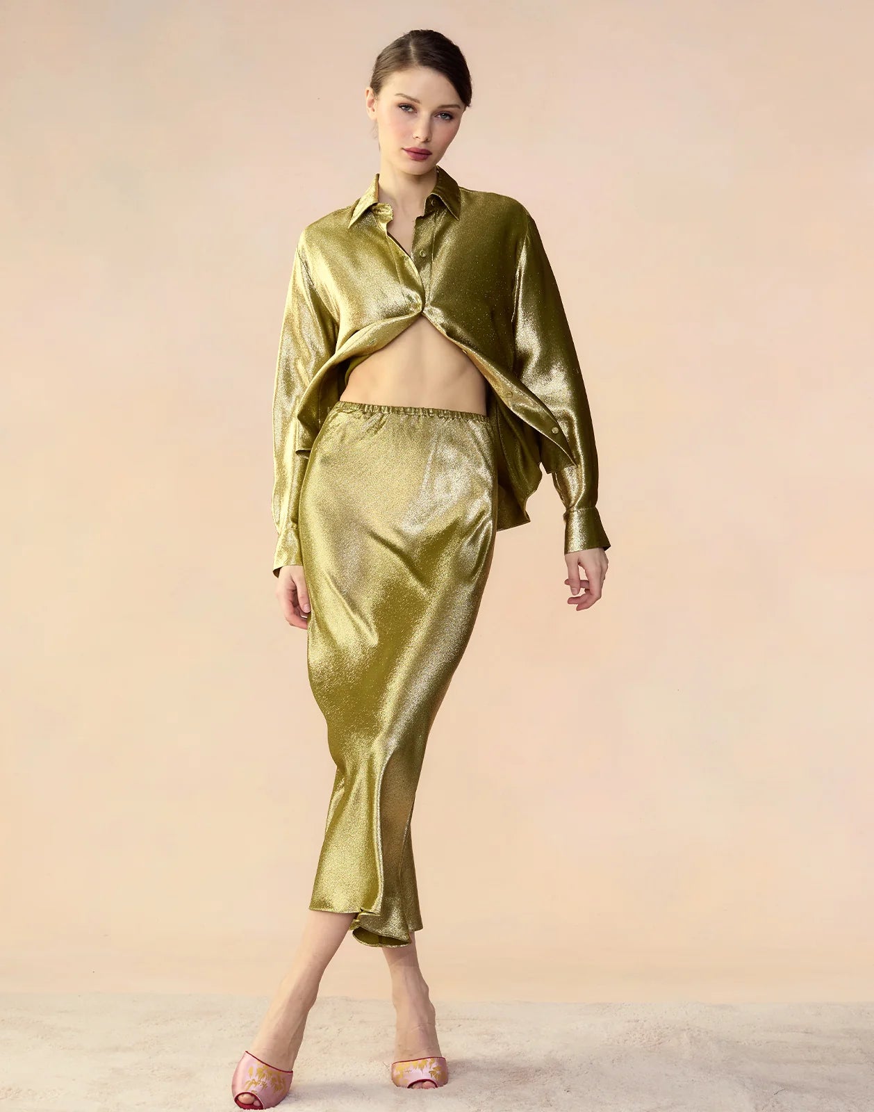 Liquid Gold Lame Shirt