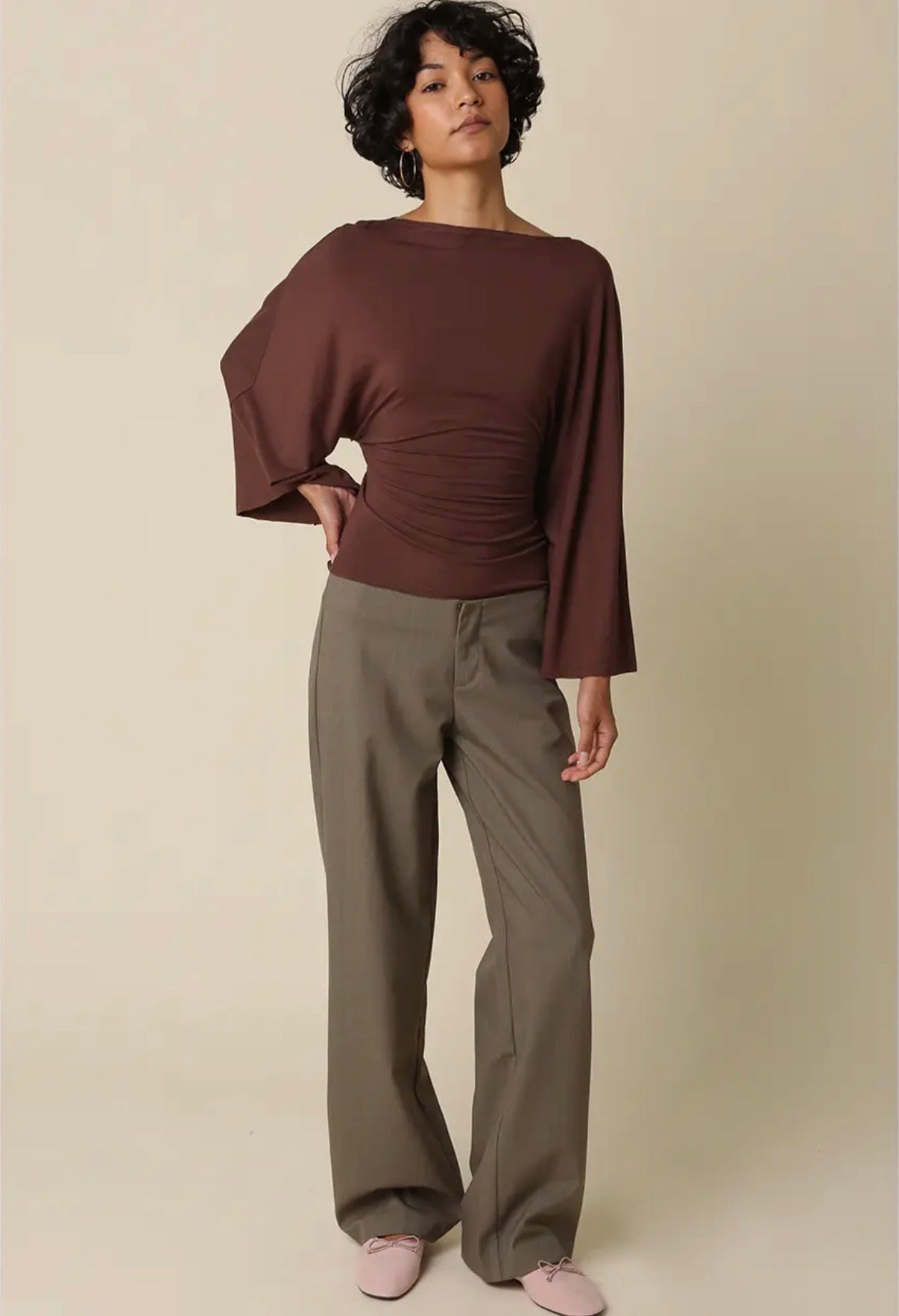 Allyson Back-Tie Dolman Sleeve Top - Multi