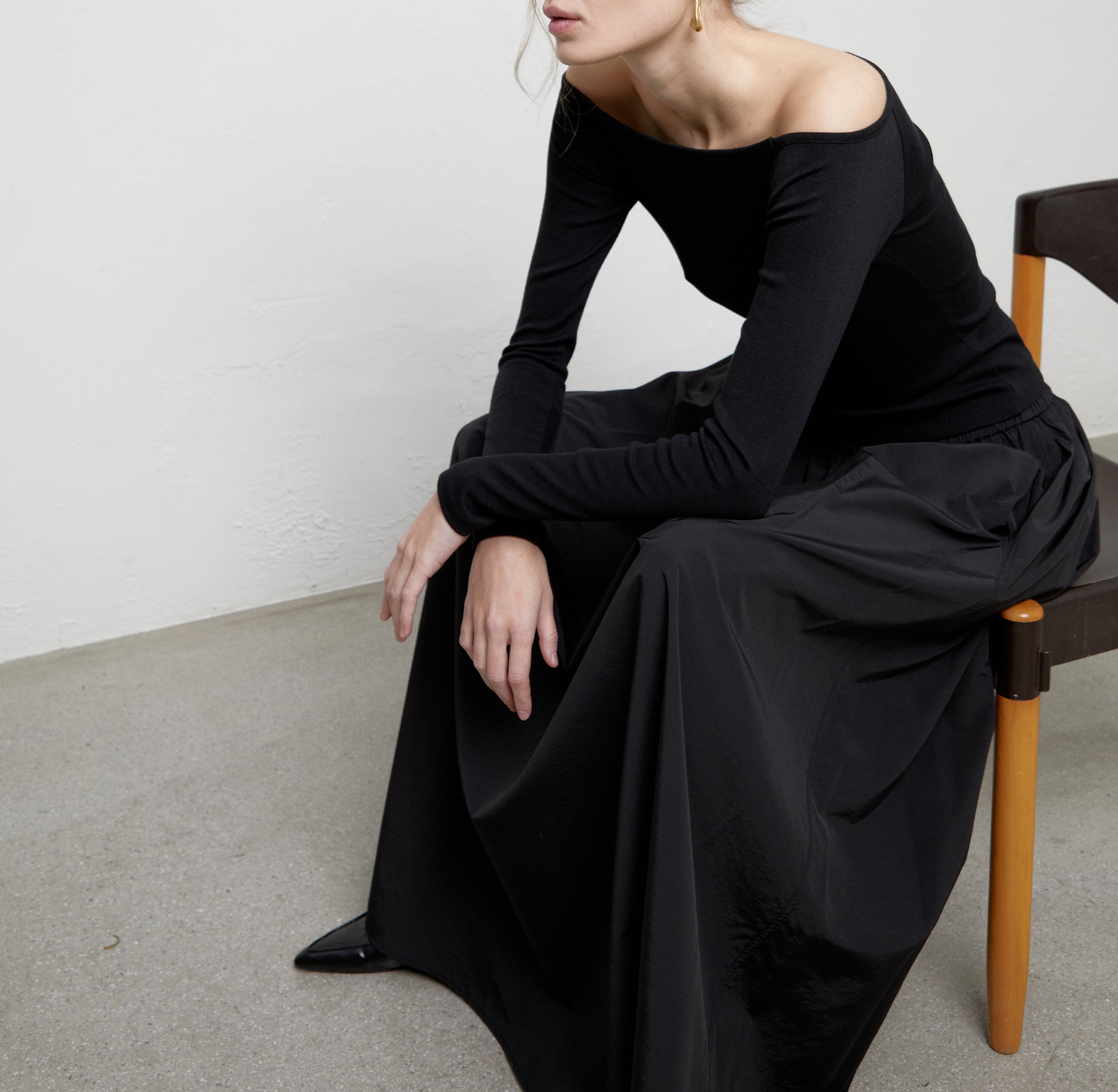Gathered Maxi Skirt