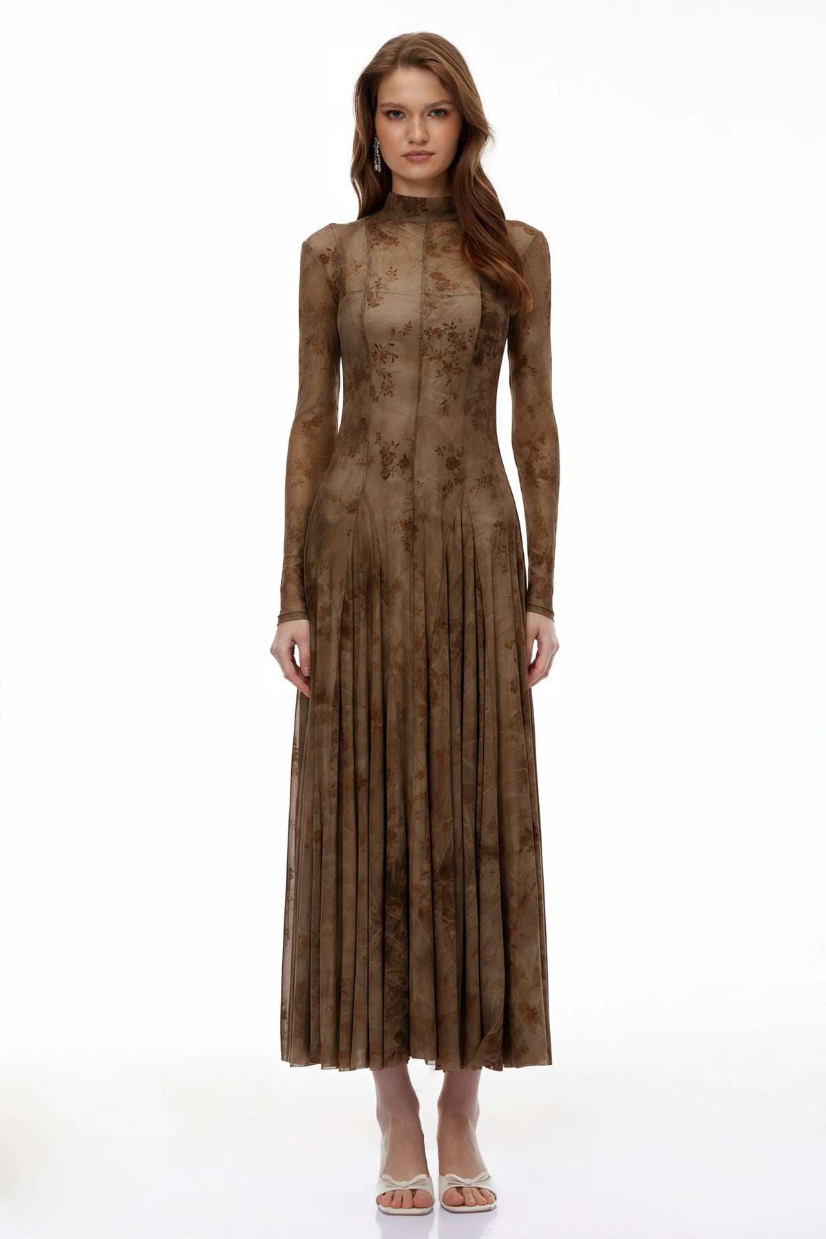 Adrianna brown tulle dress