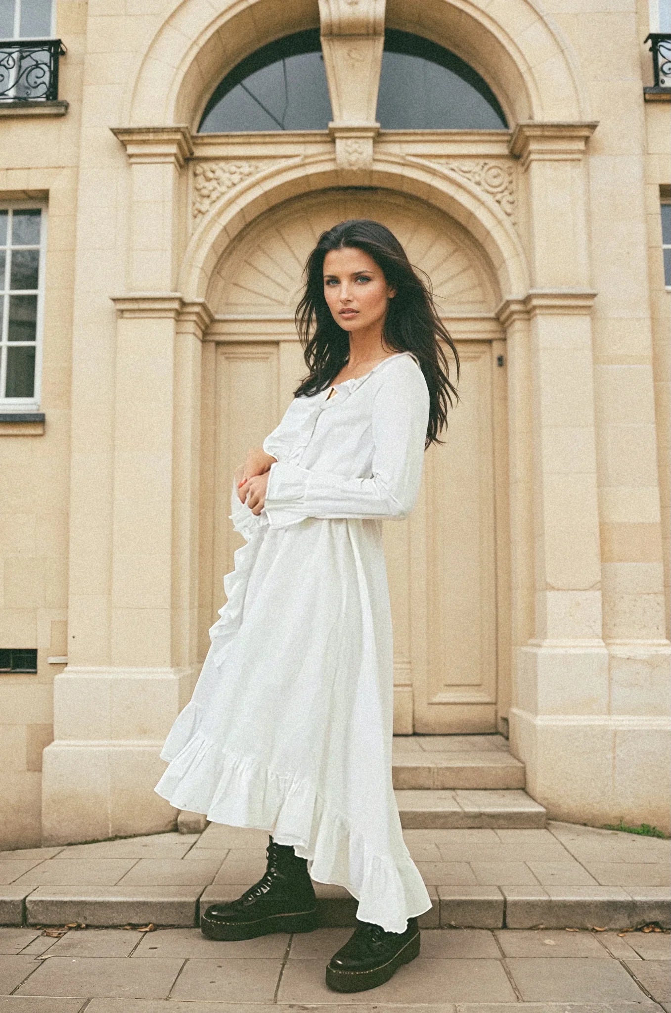 King Ruffle Maxi Dress - White
