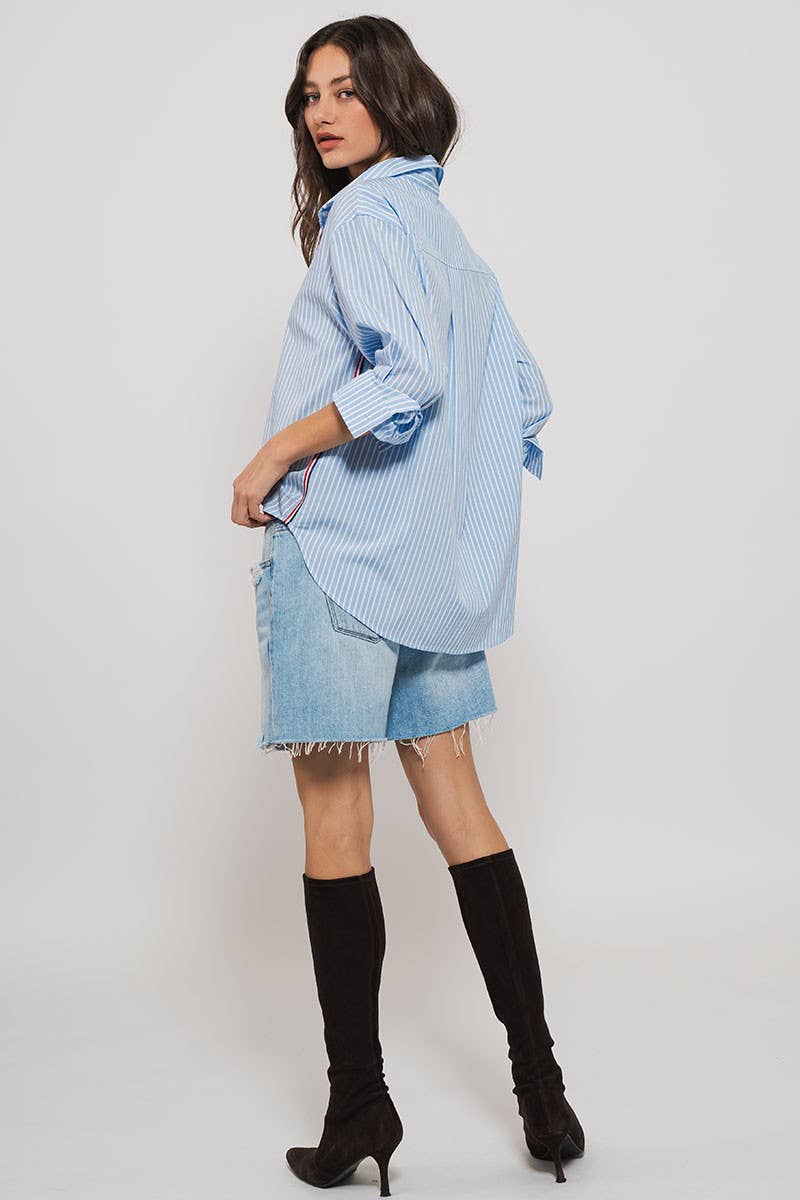 Striped Twill Button down