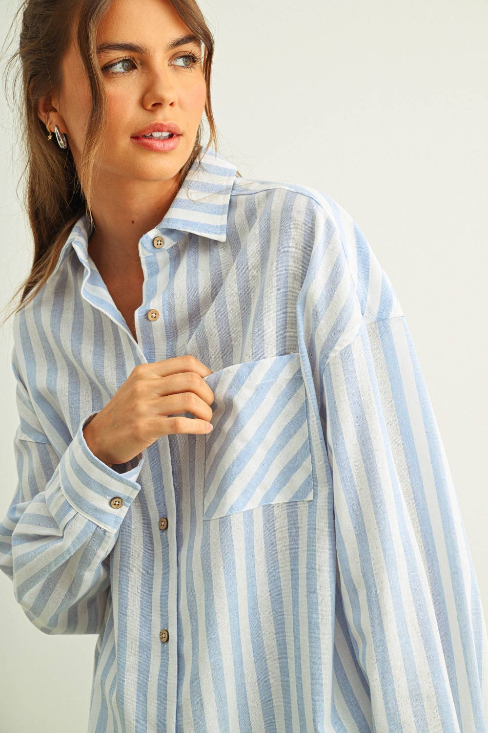 Eda Stripe Linen Shirt - Multi