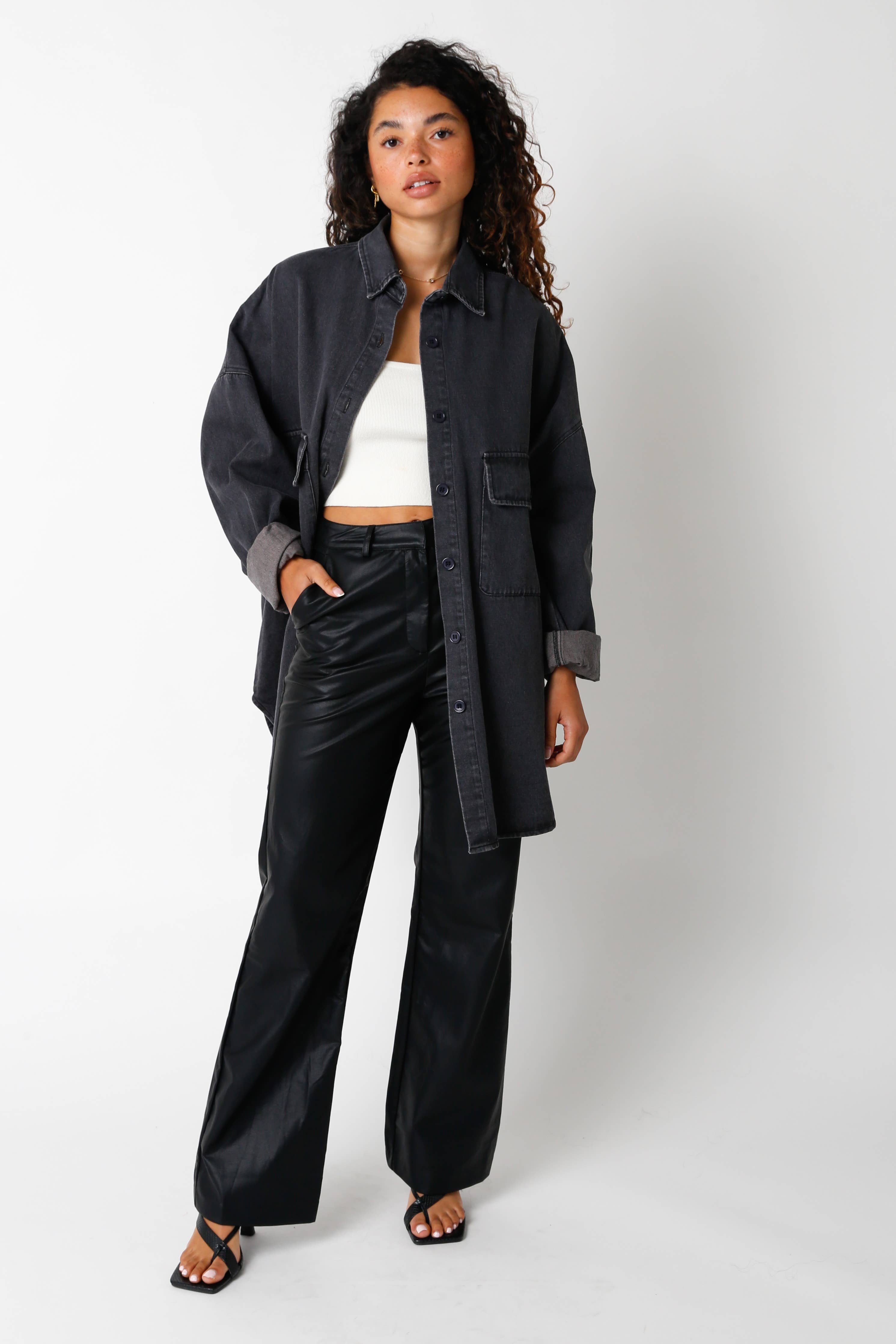 Finley Oversized Denim Shirt - Multi