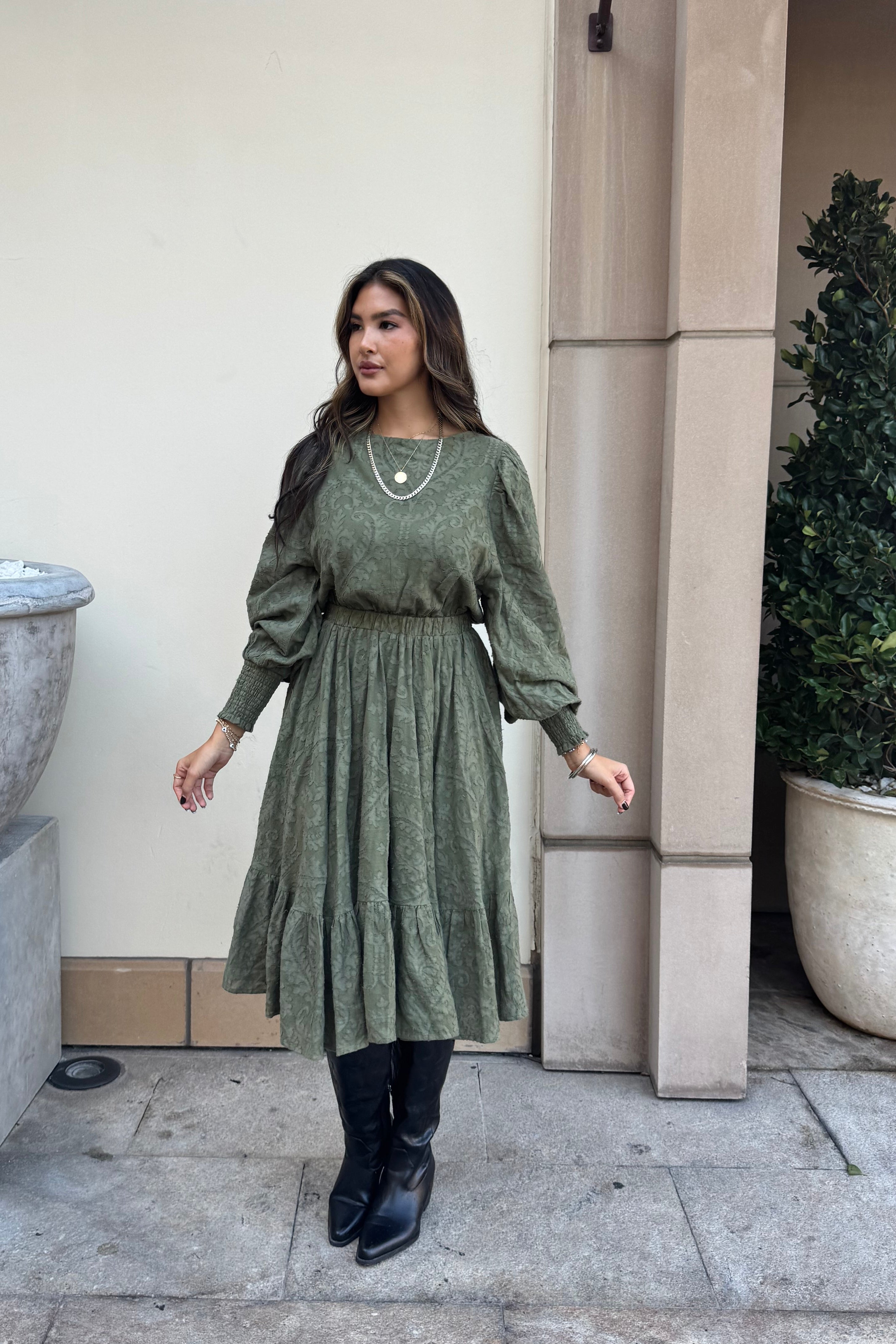 Nadia Dress - Moss