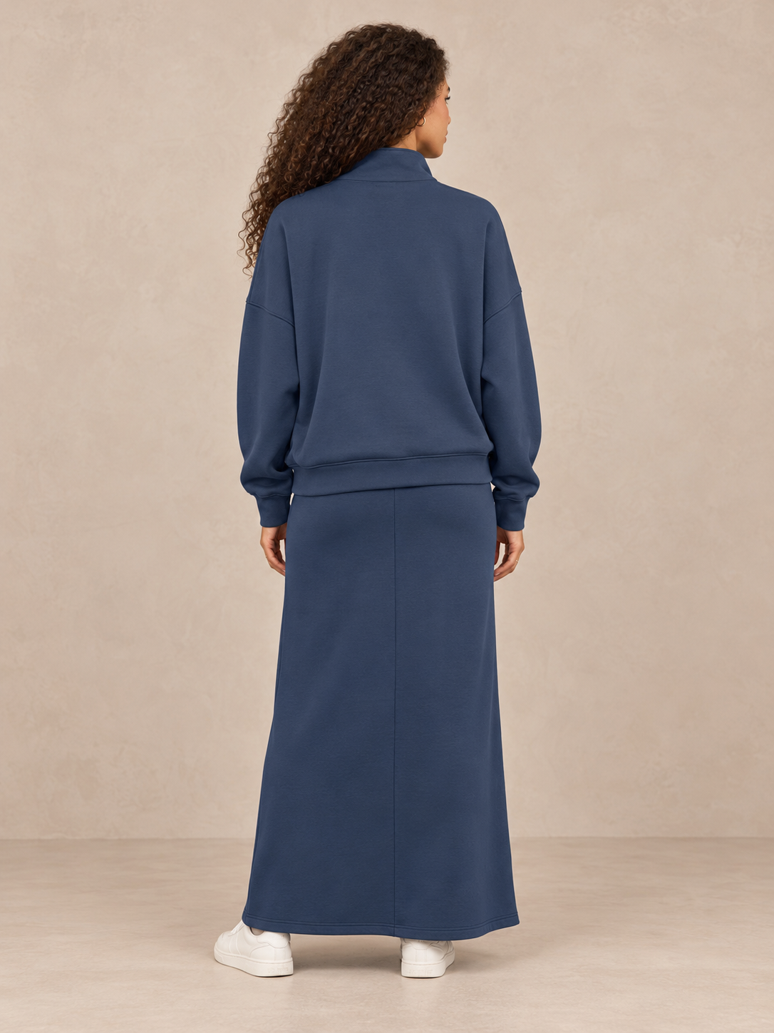 Cloud Quarter Zip Set -  Misty Blue