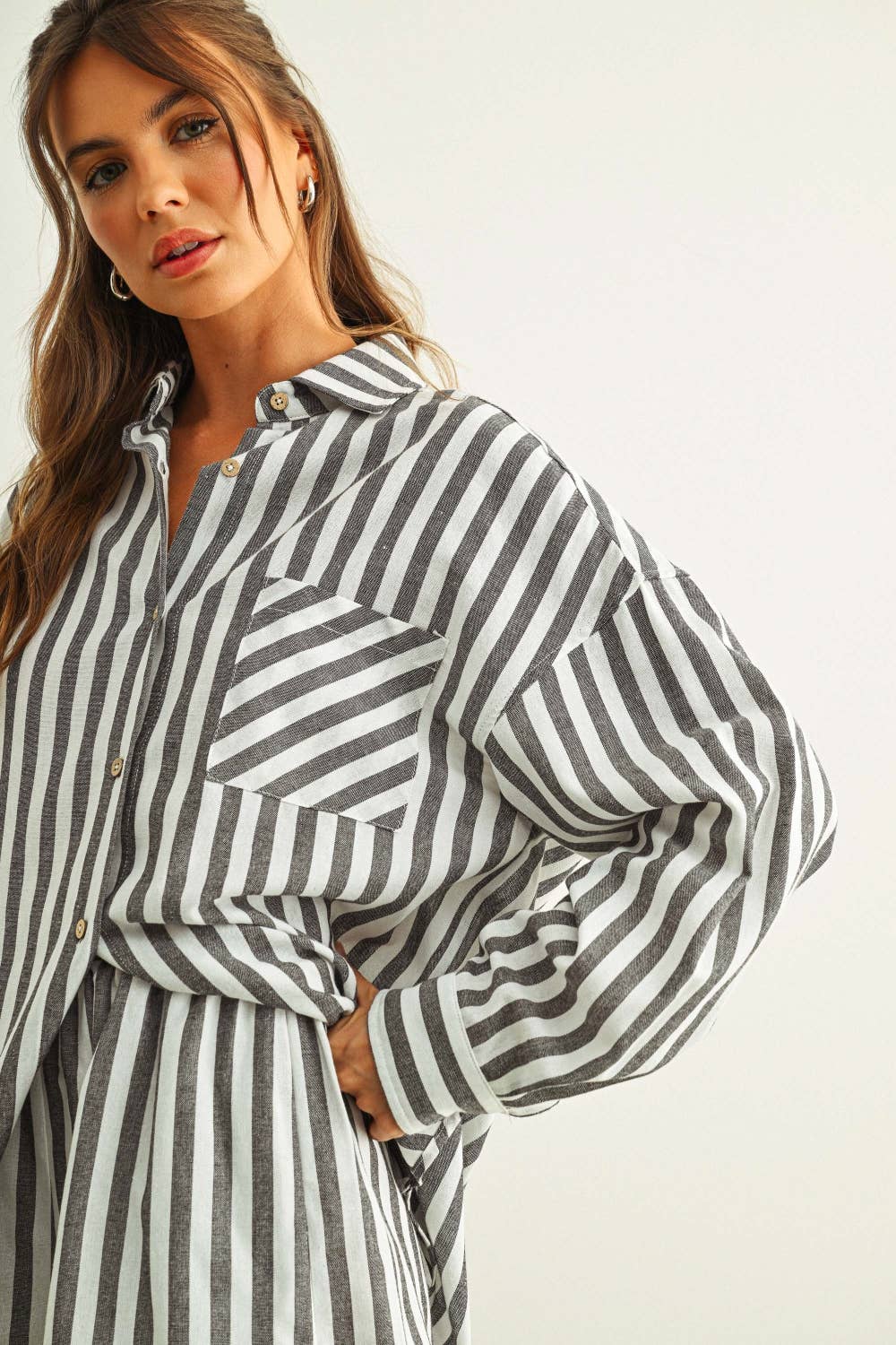 Eda Stripe Linen Shirt - Multi