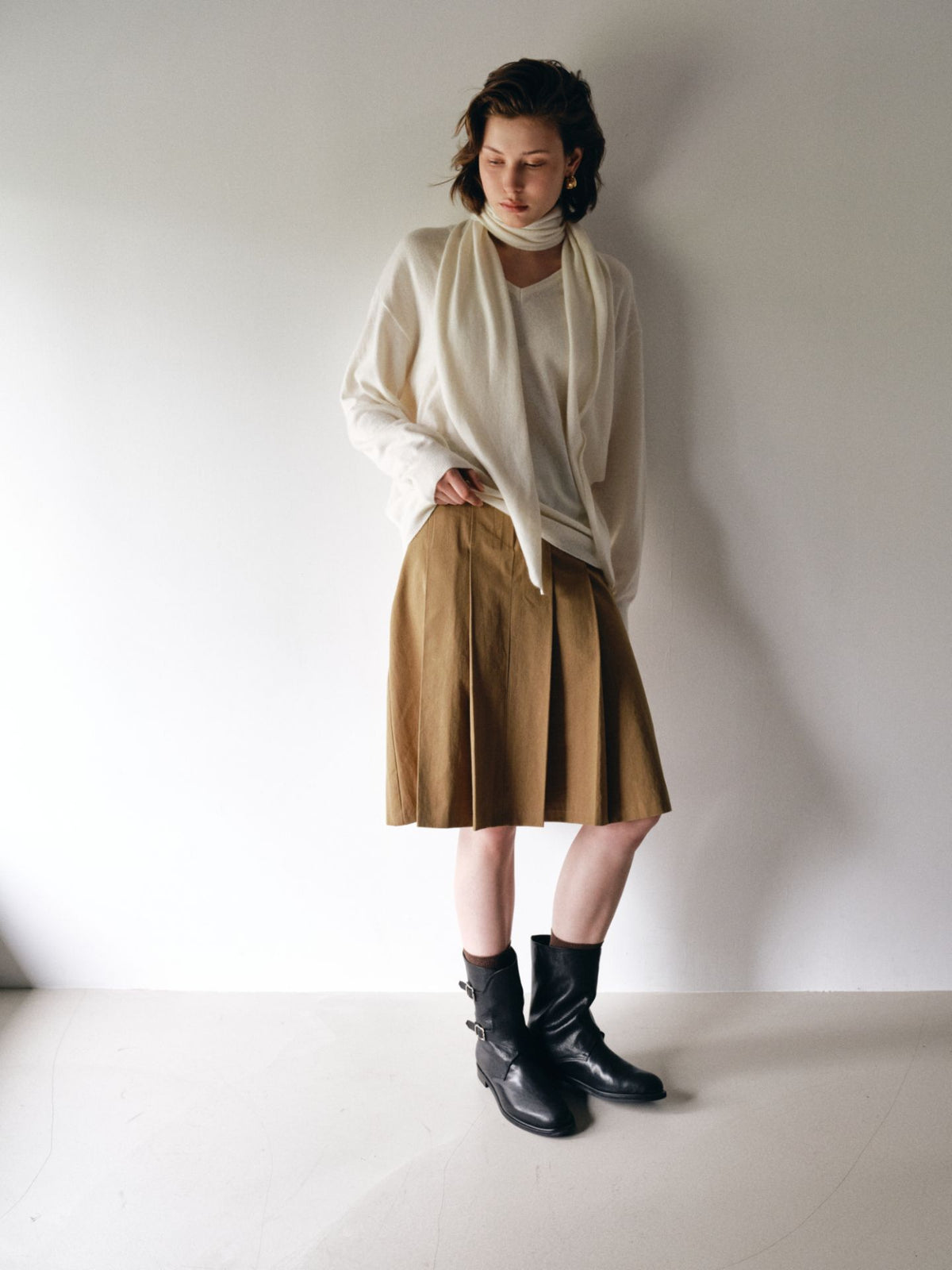 Ellis Pleated Skirt - Camel