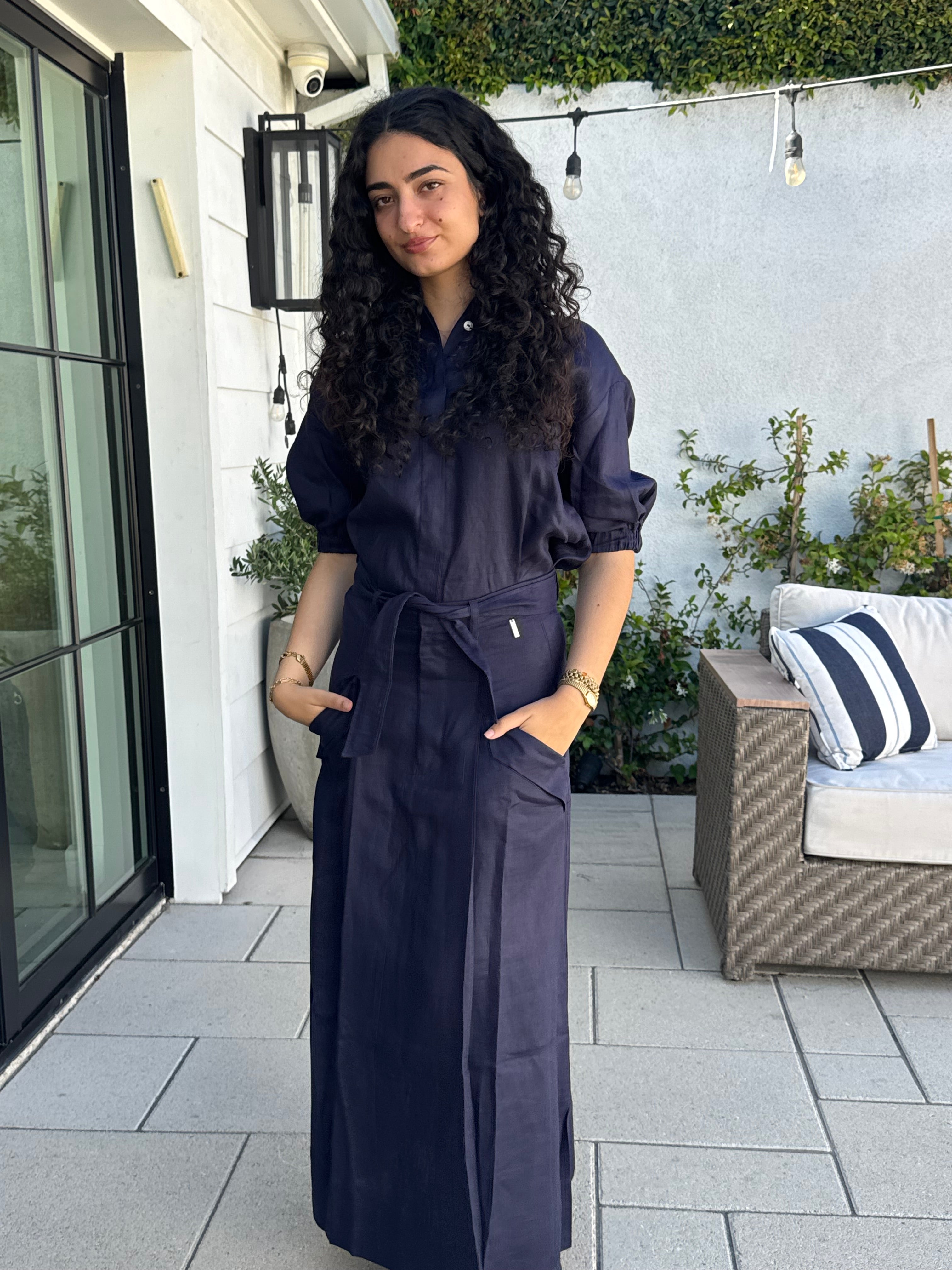 Paz Linen Set with Mar Shirt Navy