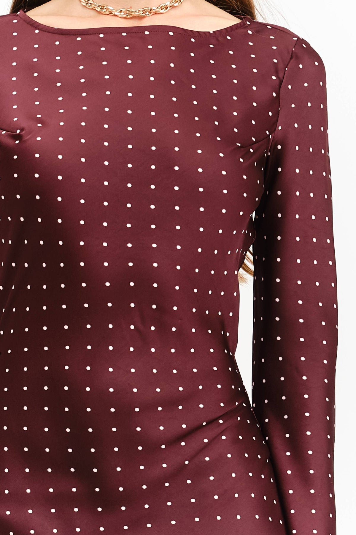 Georgie Burgundy Dot Dress