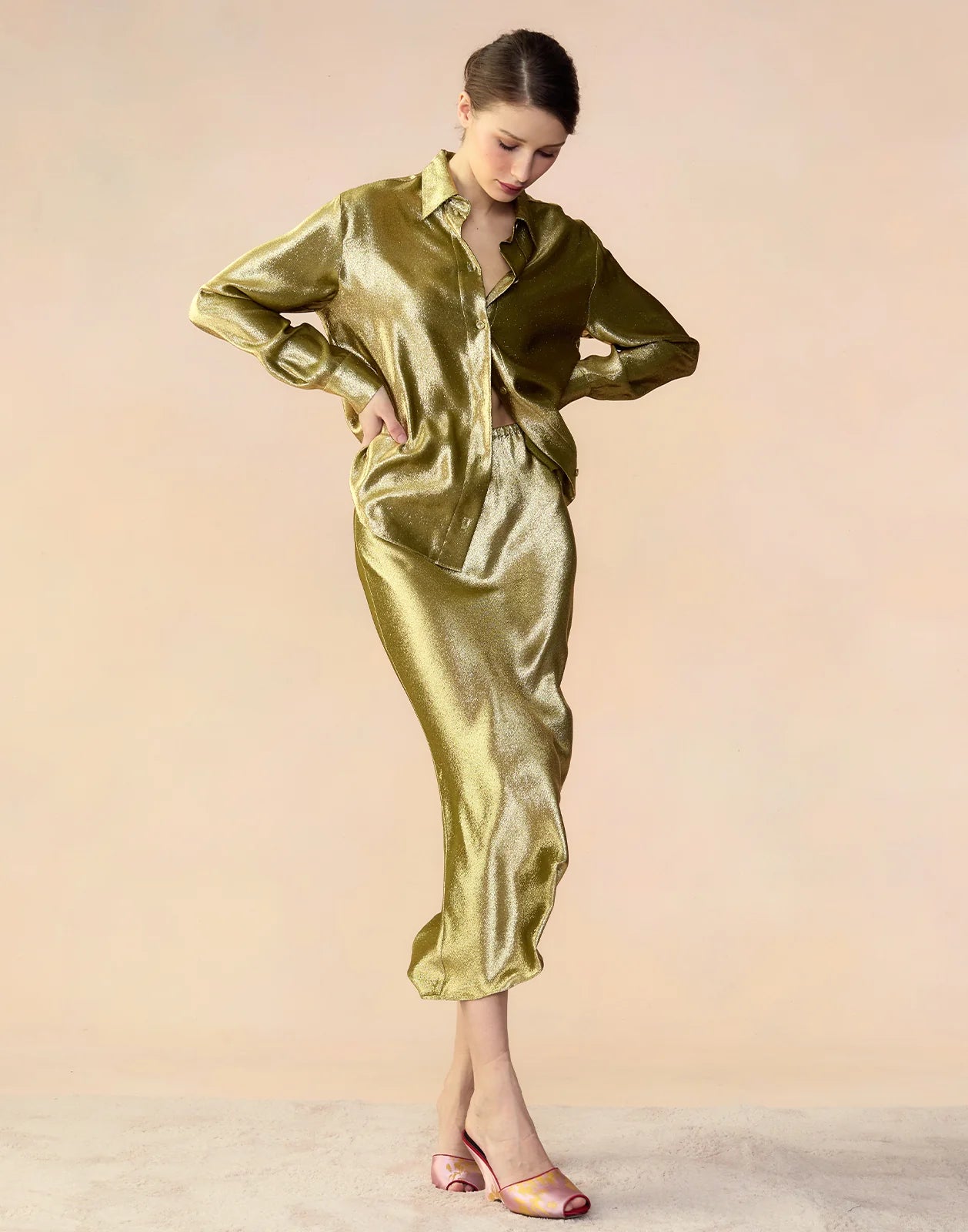 Liquid Gold Lame Shirt