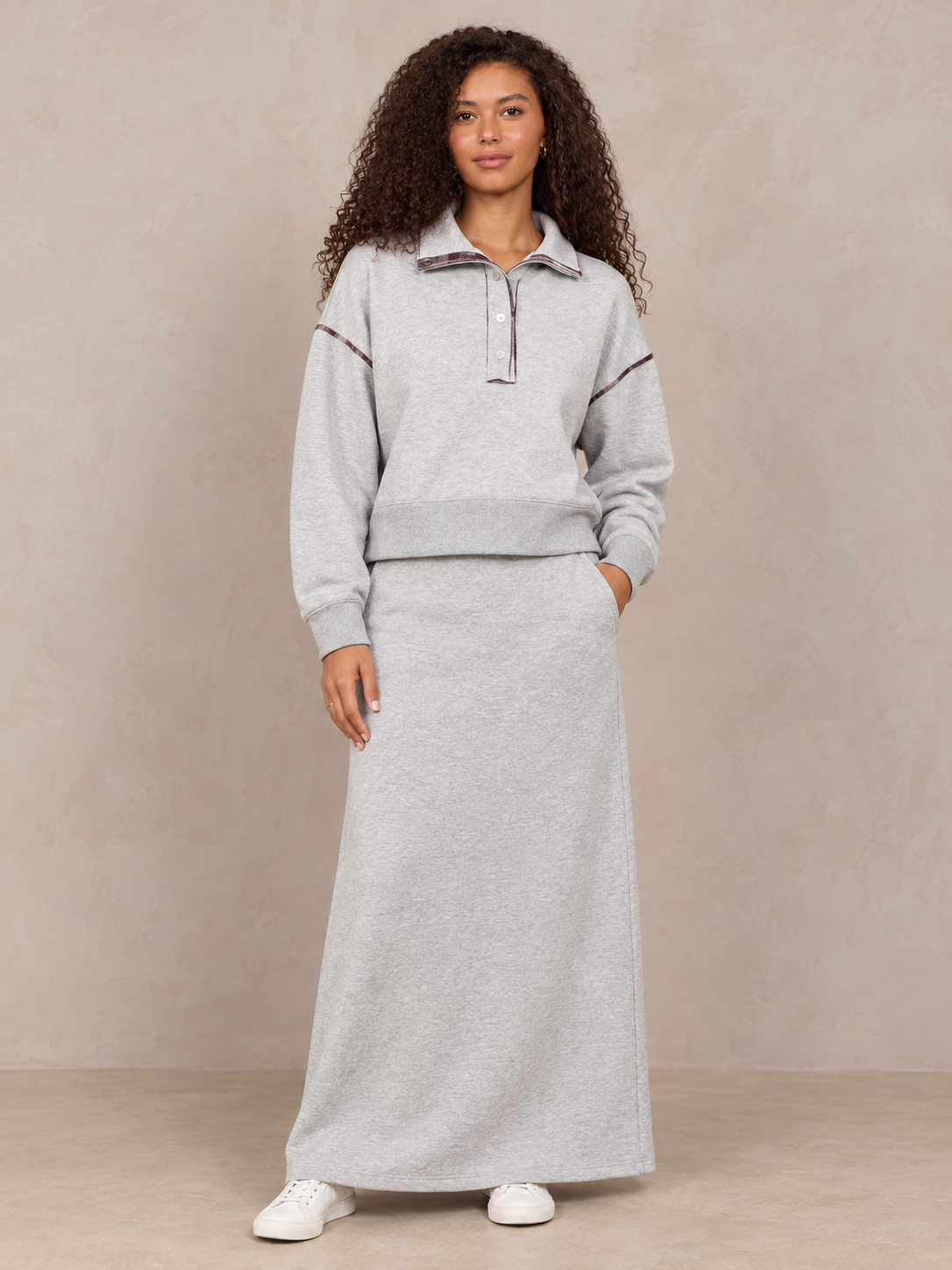 Heather Grey Snap Set - French Terry