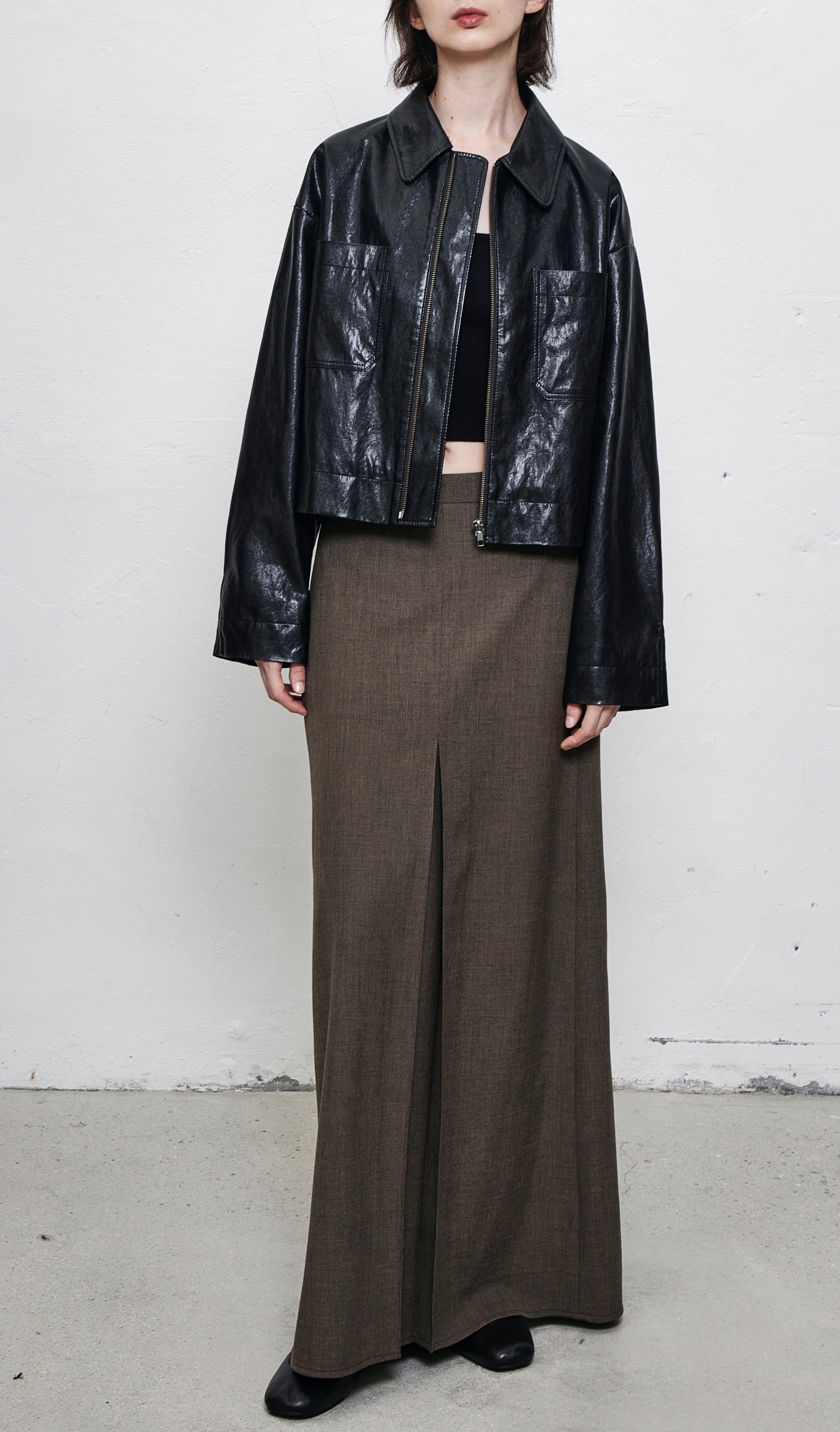 Divided Maxi Skirt Khaki