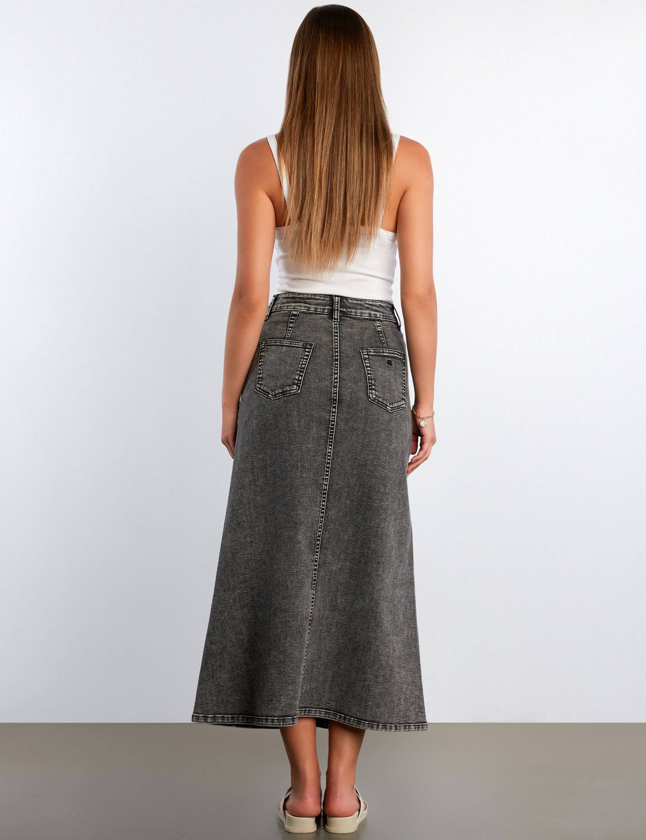 Relaxed Denim Maxi Skirt