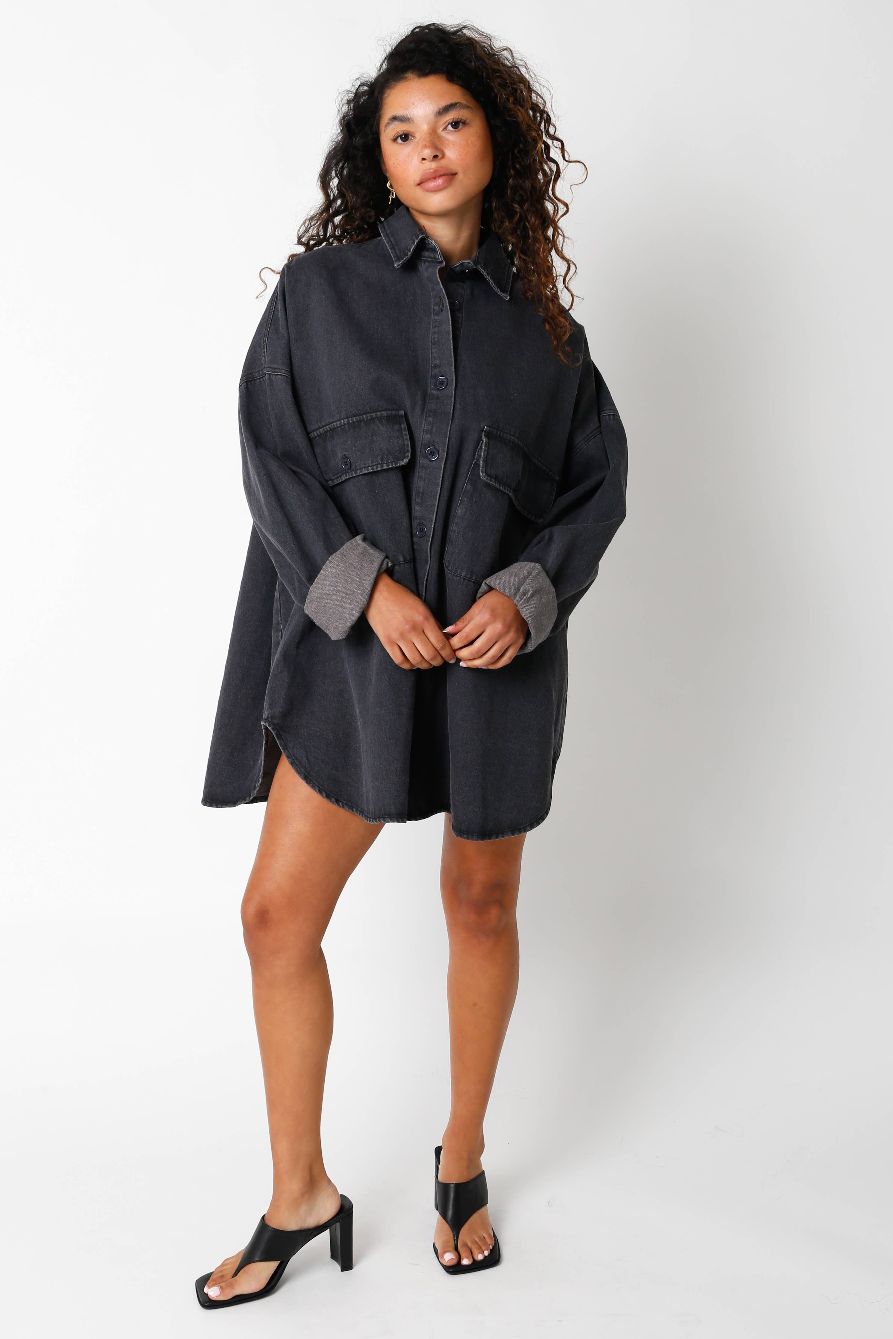 Finley Oversized Denim Shirt - Multi