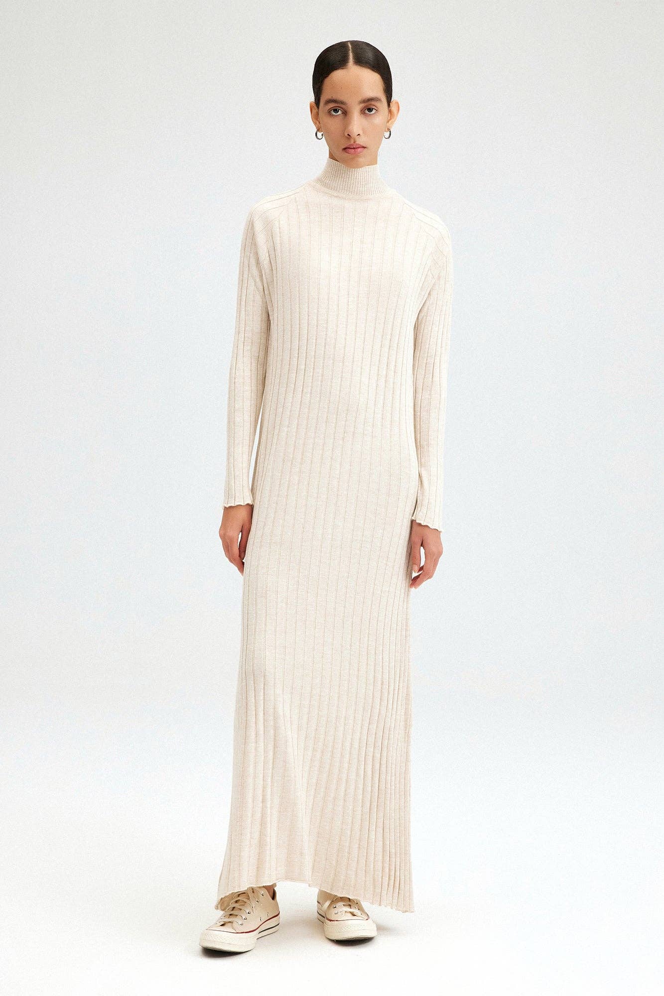 Harlow Ribbed Maxi Dress - Stone