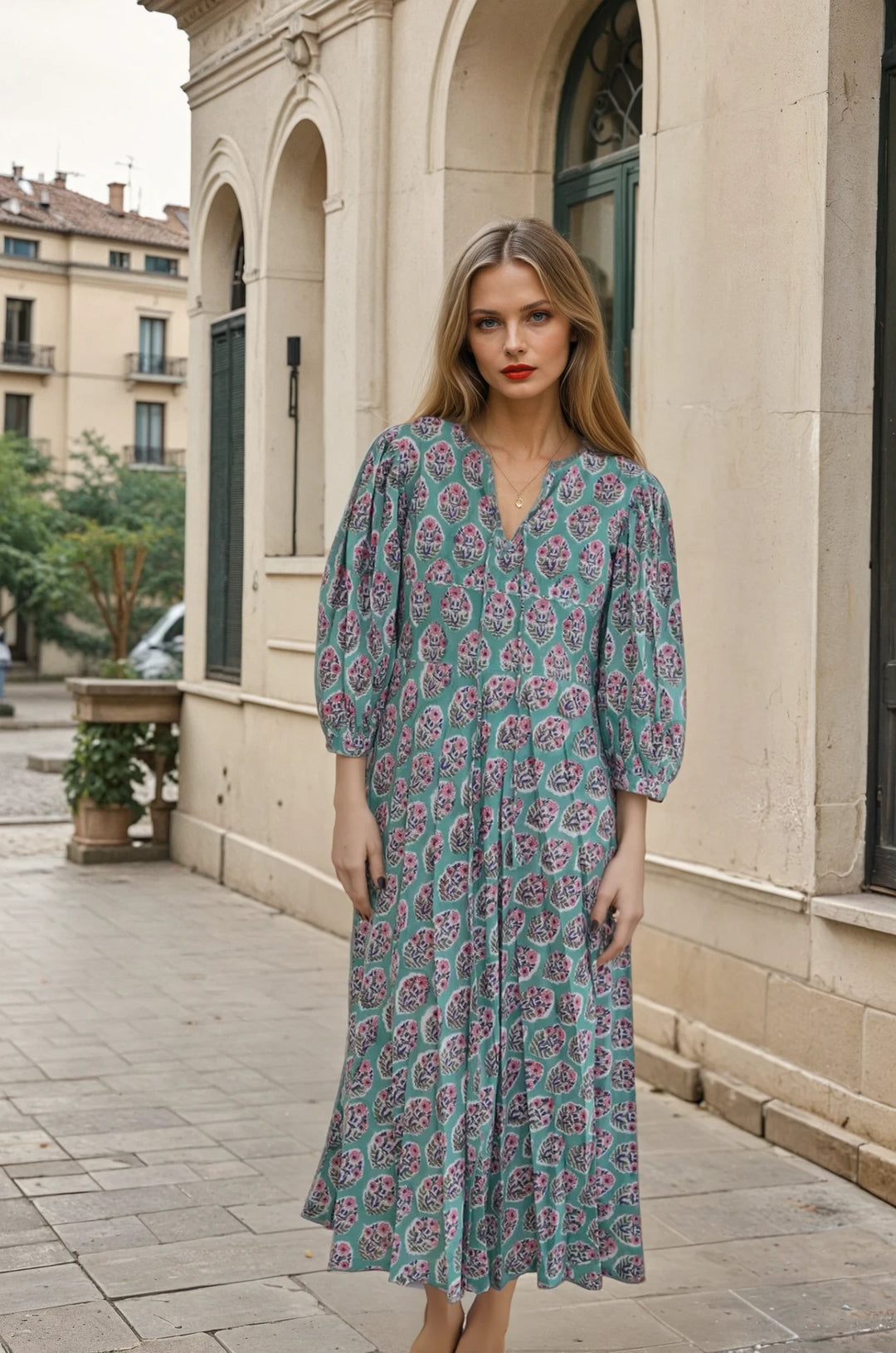 Palm Springs Kaftan Dress  - Azule