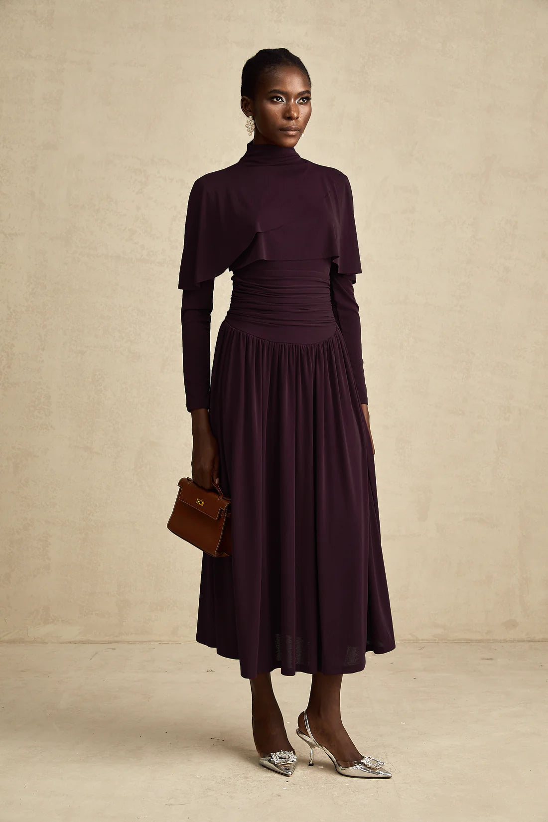 Camille Flap Dress Eggplant