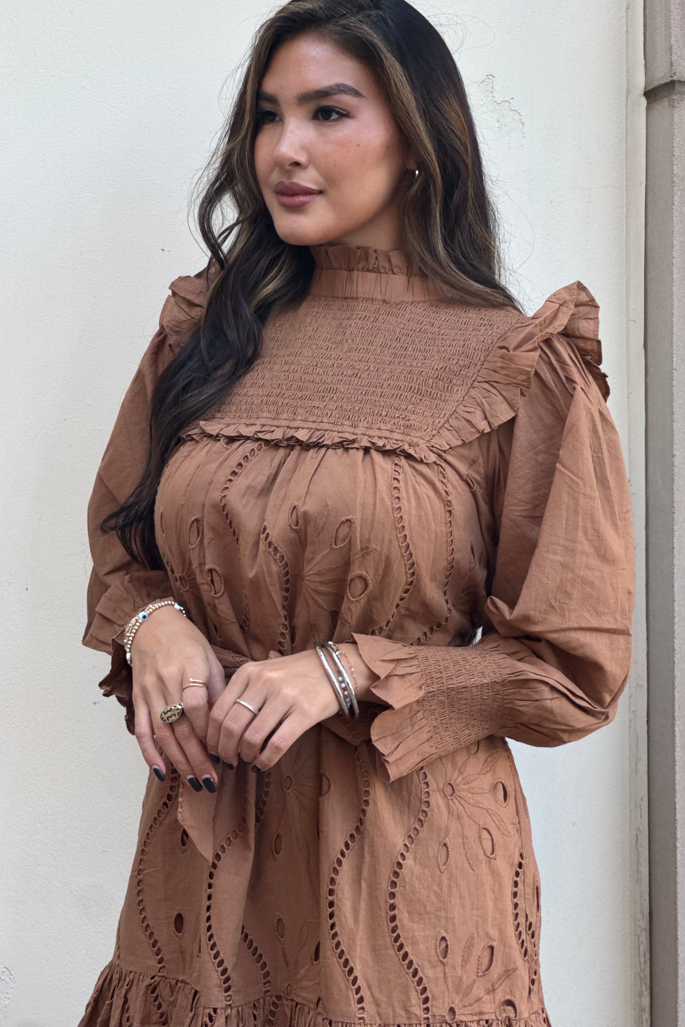 Abigail Frock Dress - Brown