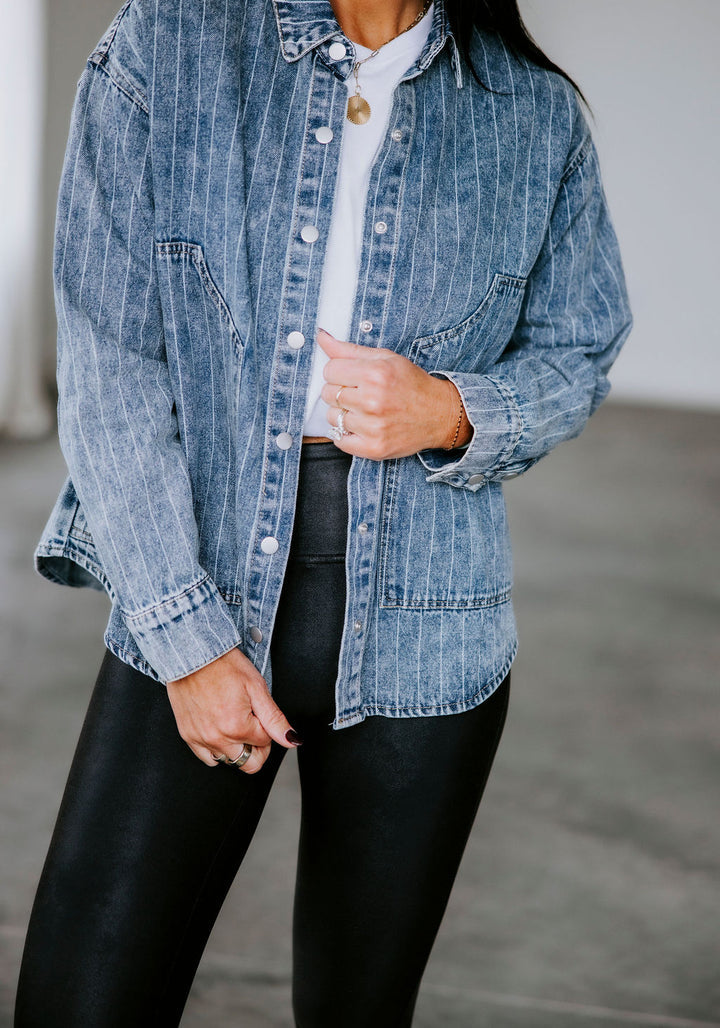 Alle Stripe Denim Shacket