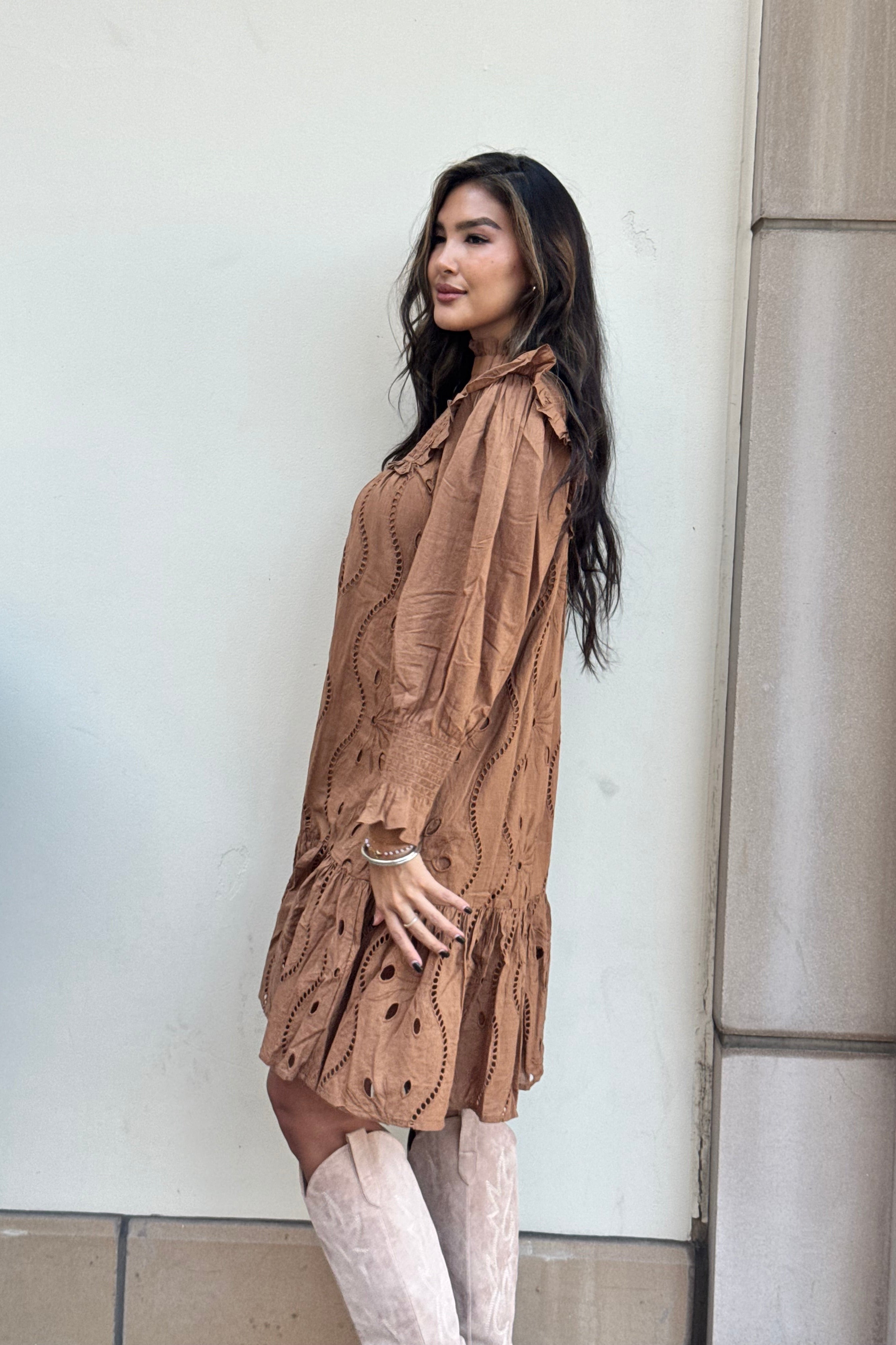 Abigail Frock Dress - Brown