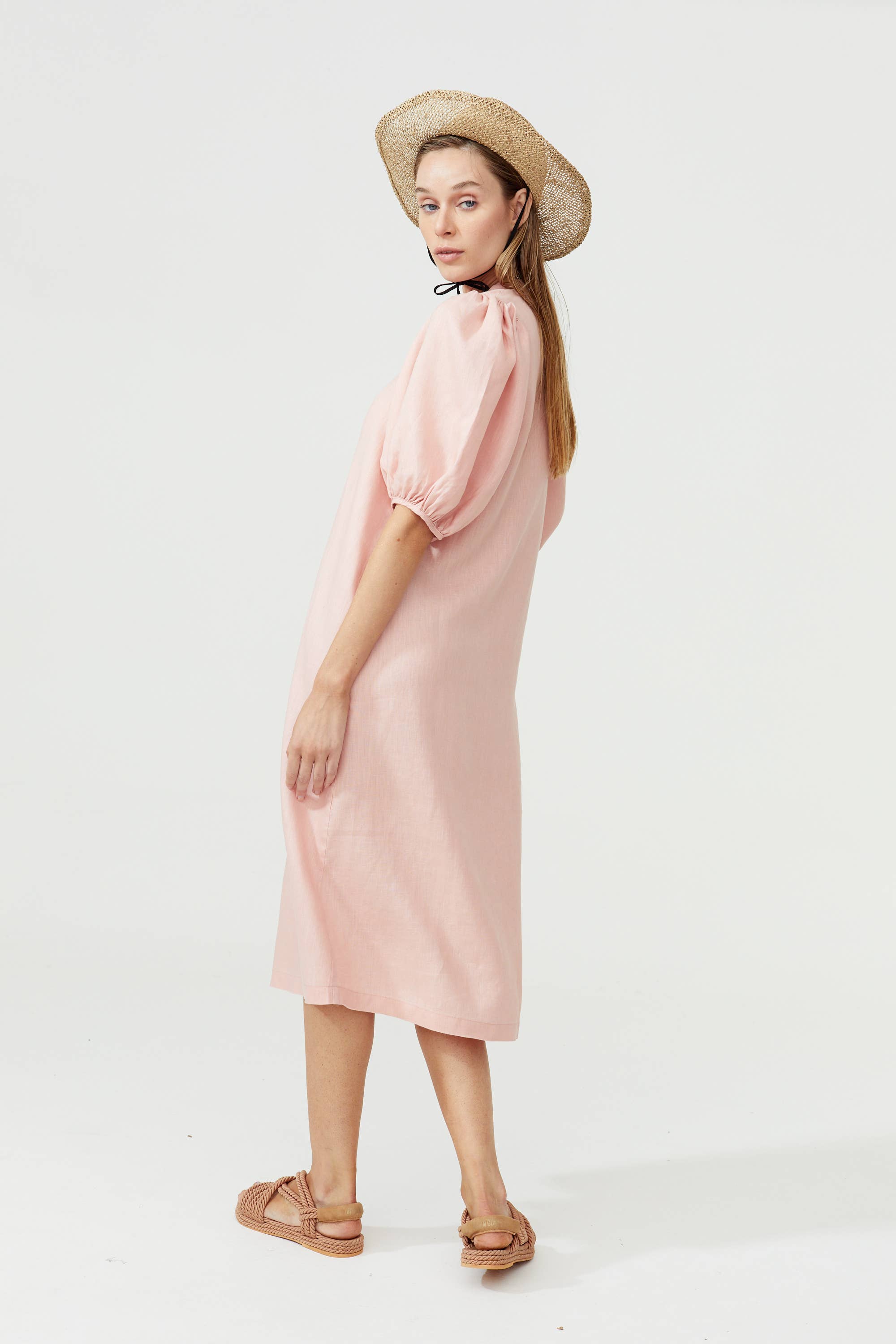 Bubble Linen Dress - multi