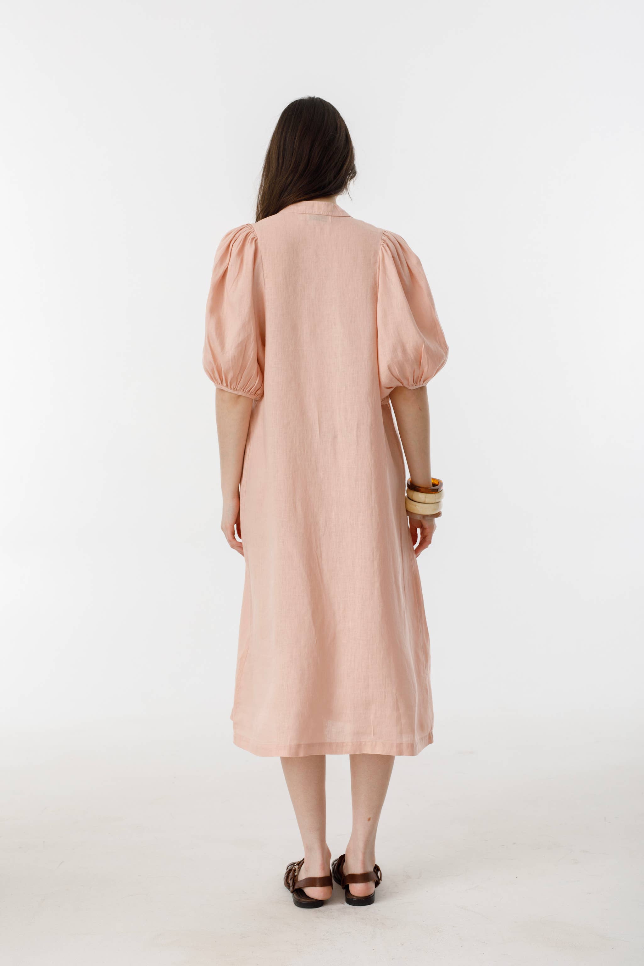 Bubble Linen Dress - multi