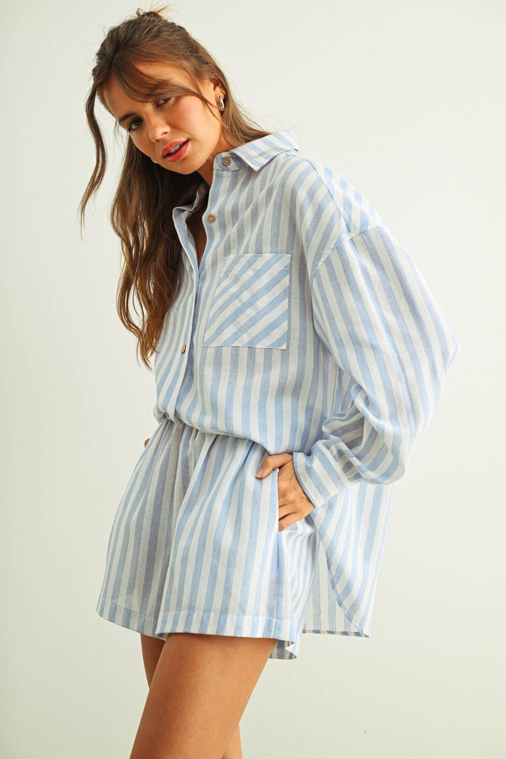 Eda Stripe Linen Shirt - Multi
