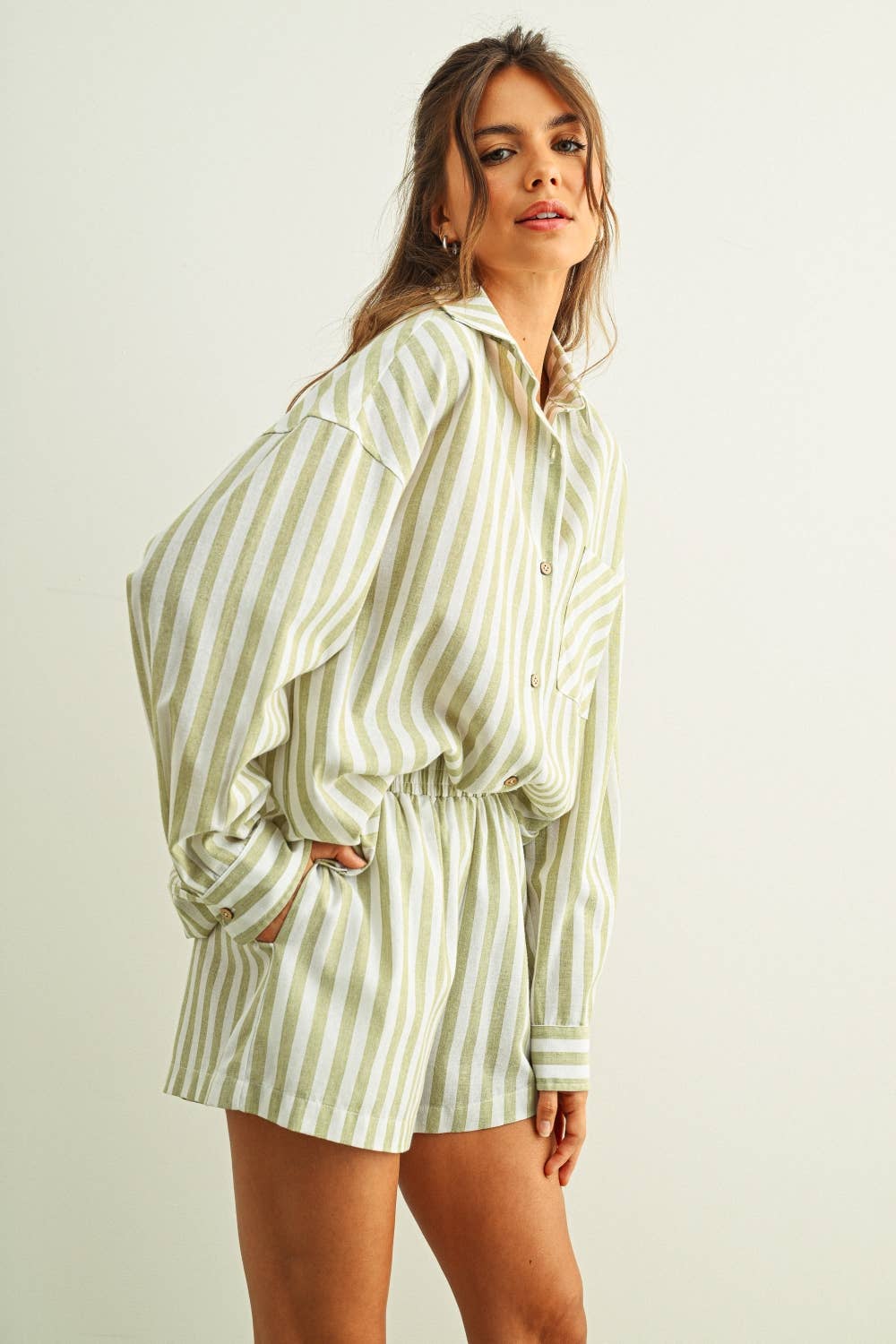 Eda Stripe Linen Shirt - Multi
