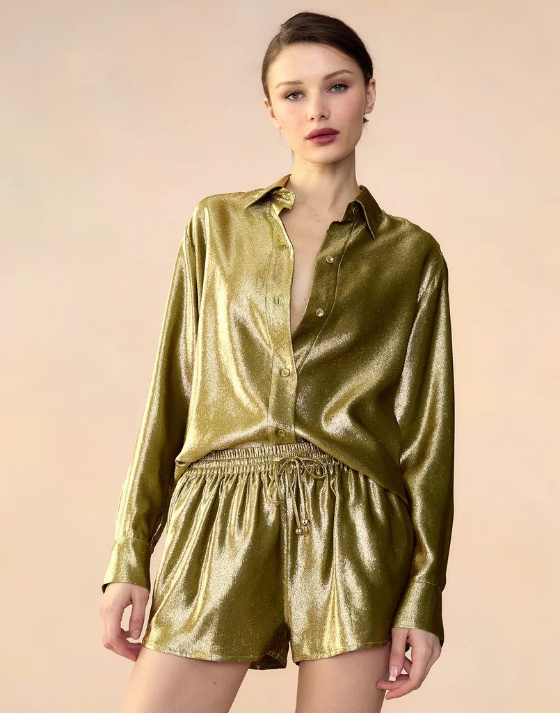 Liquid Gold Lame Shirt