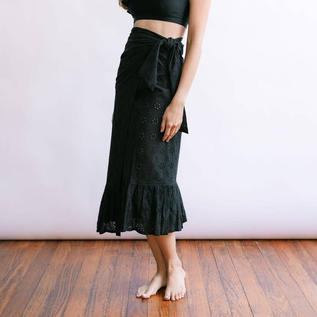 Black Eyelet Vienna Sarong