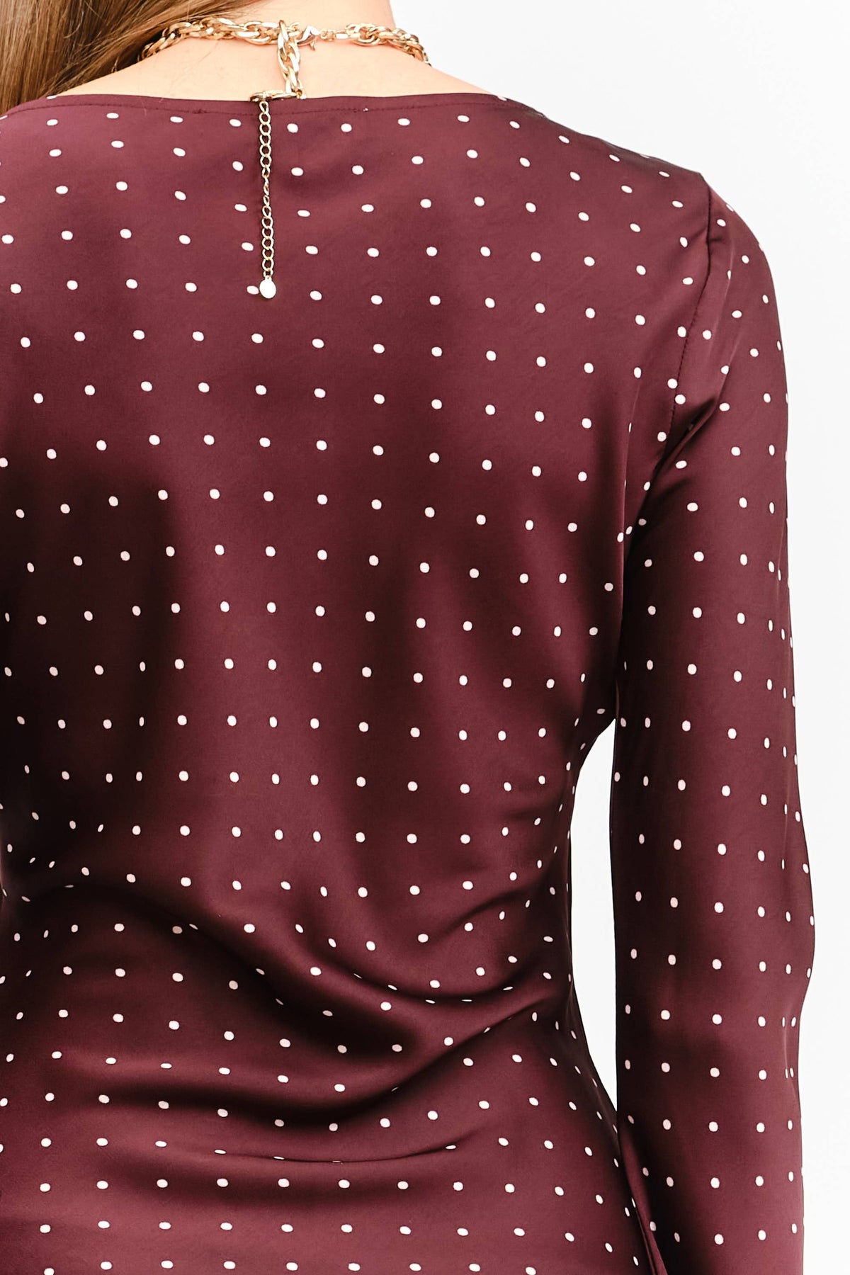 Georgie Burgundy Dot Dress
