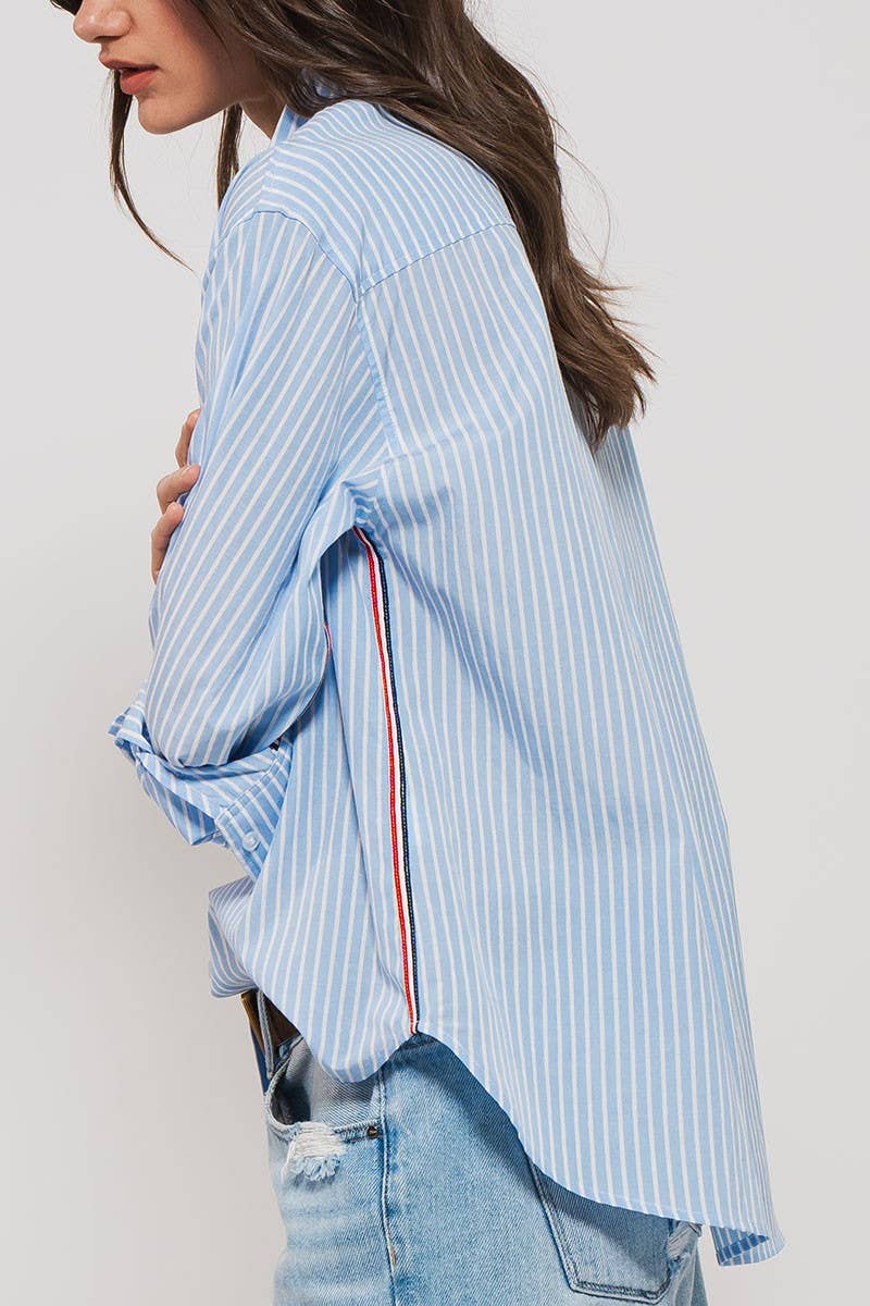 Striped Twill Button down