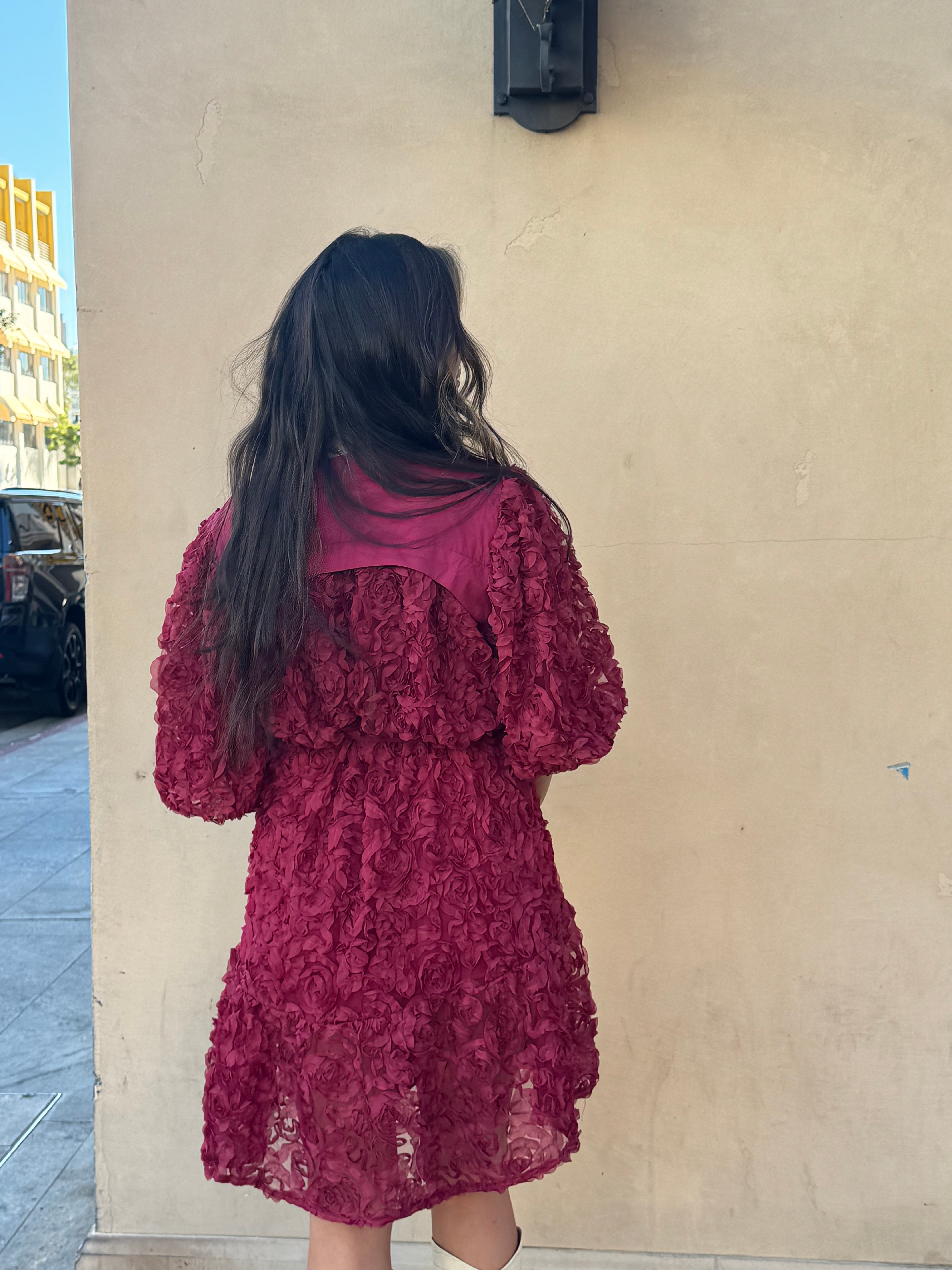 Petal Dress - Wine