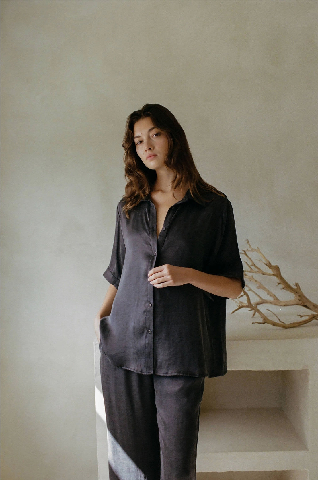 Delancey Top - Washed Black